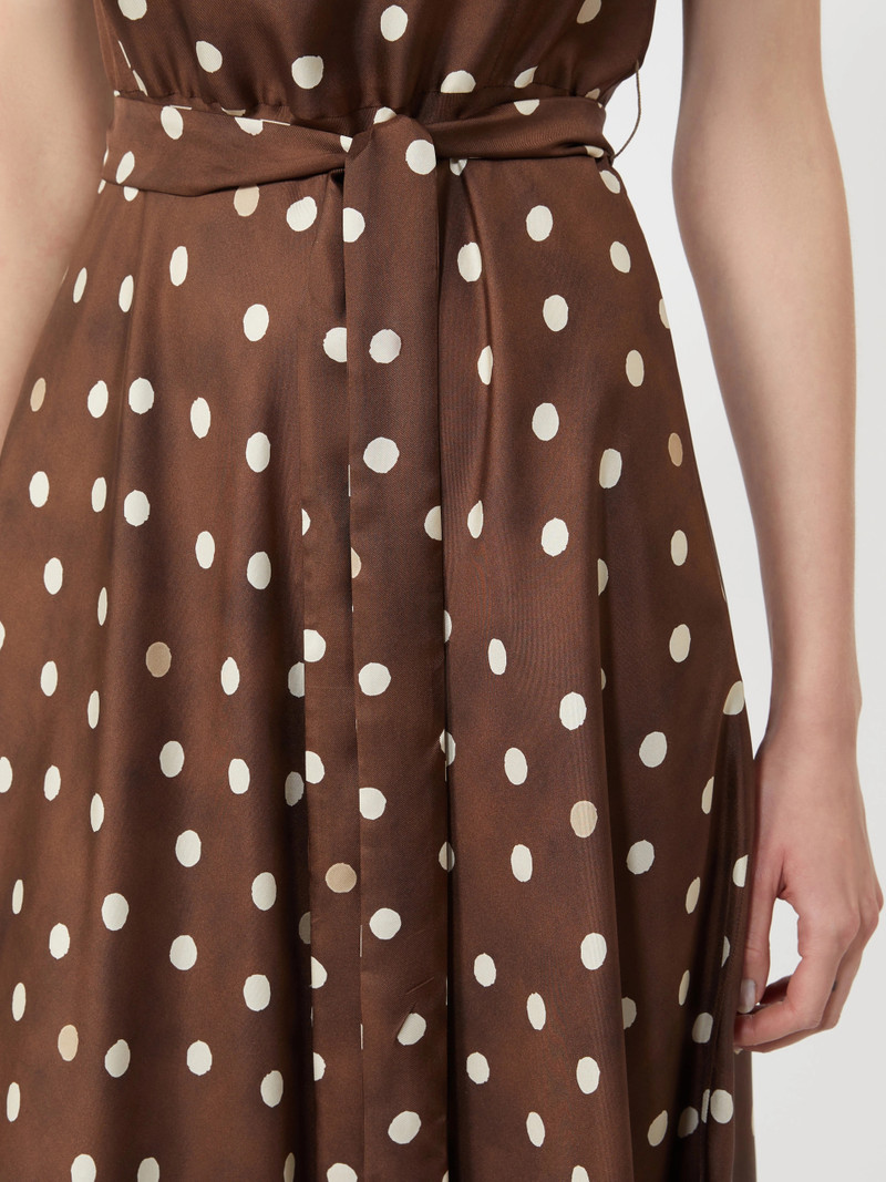 MARTINA Patterned twill dress - BROWN 5