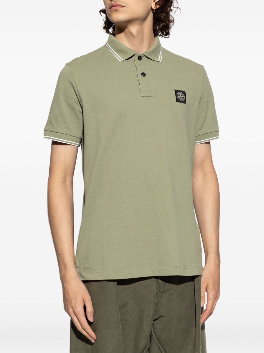 logo-patch tipped polo shirt - 3