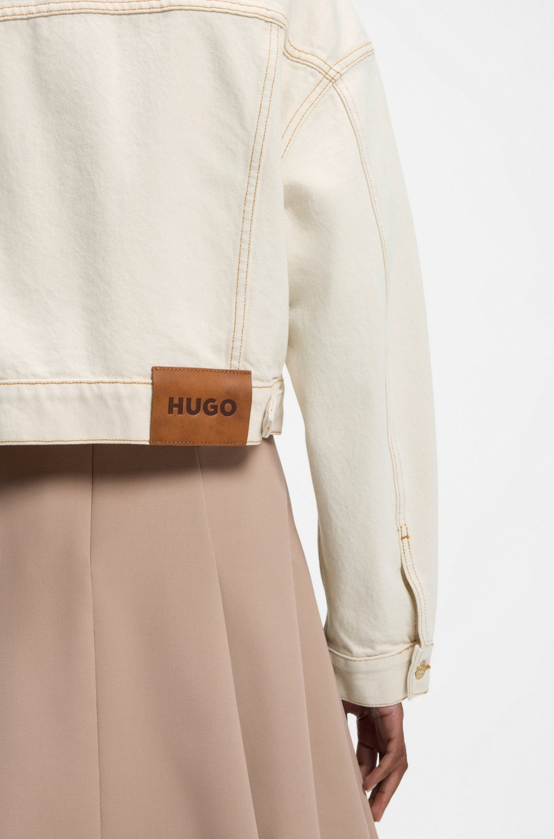 RELAXED-FIT JACKET IN WASHED ECRU DENIM 6