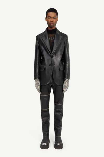 MM6 Maison Margiela Cropped leather blazer outlook