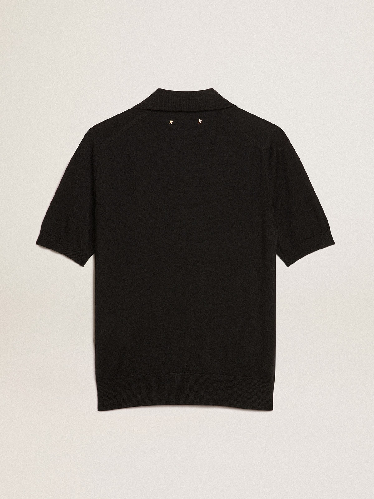 Women’s polo shirt in black merino wool - 6