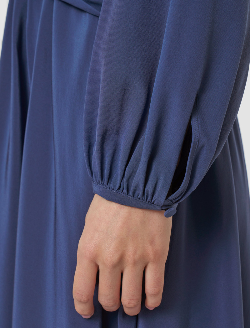 Leila Crepe de Chine Knot Silk Dress 6