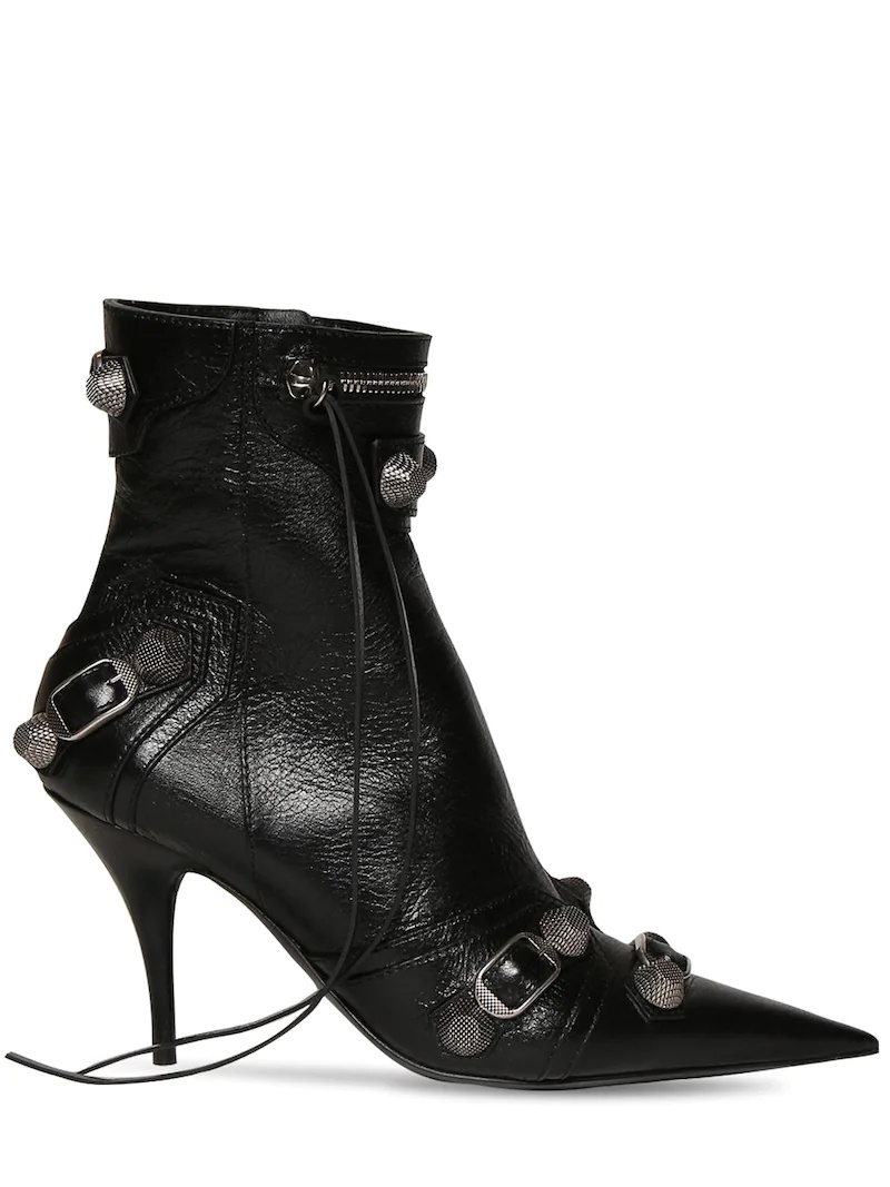 90MM CAGOLE LEATHER ANKLE BOOTS - 1