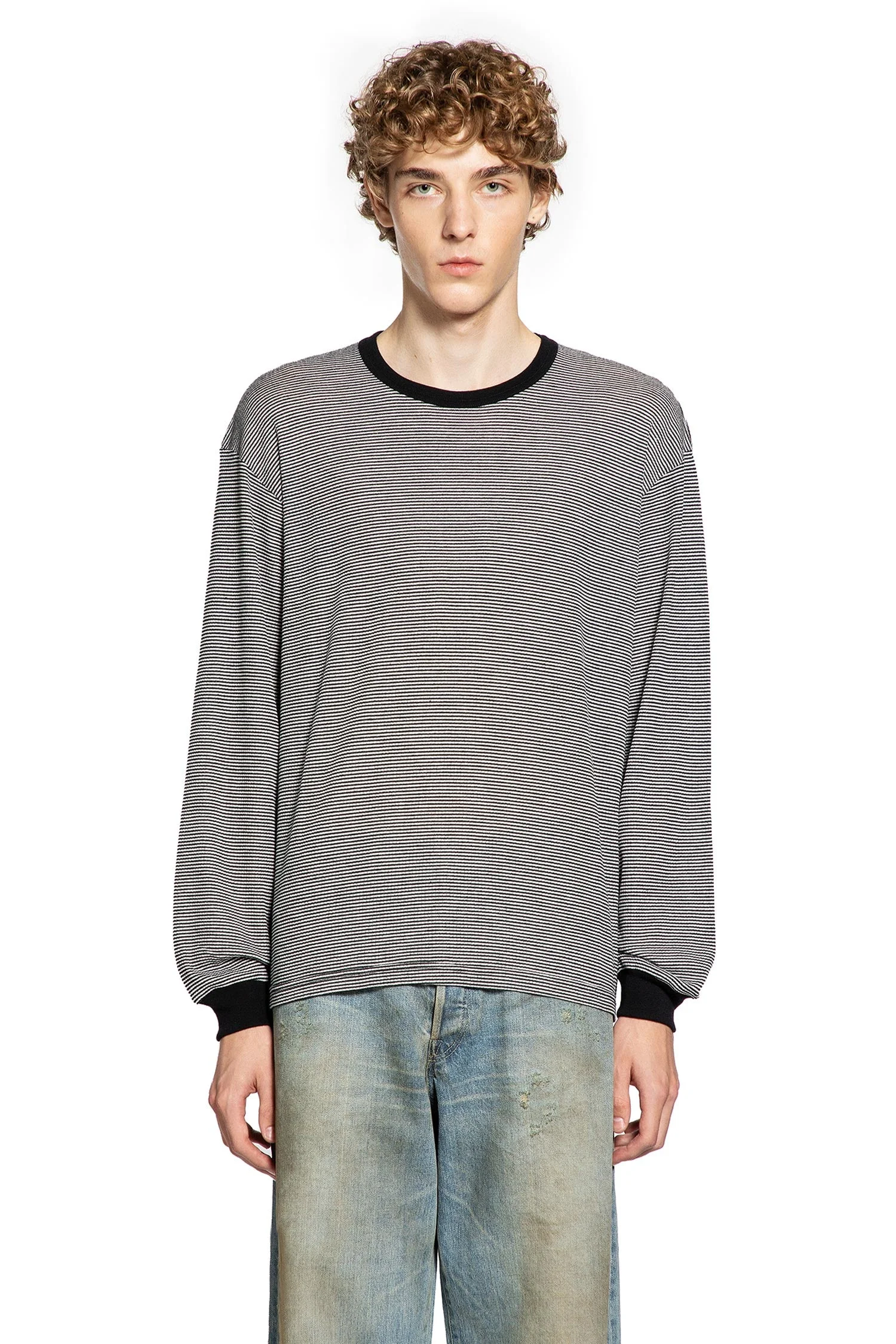 Fine Wool Oversize Long Sleeve Tee - 1