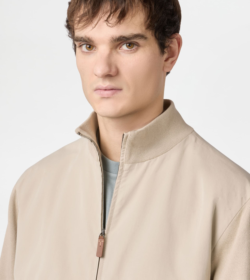 BOMBER JACKET IN TECHNICAL COTTON - BEIGE 5