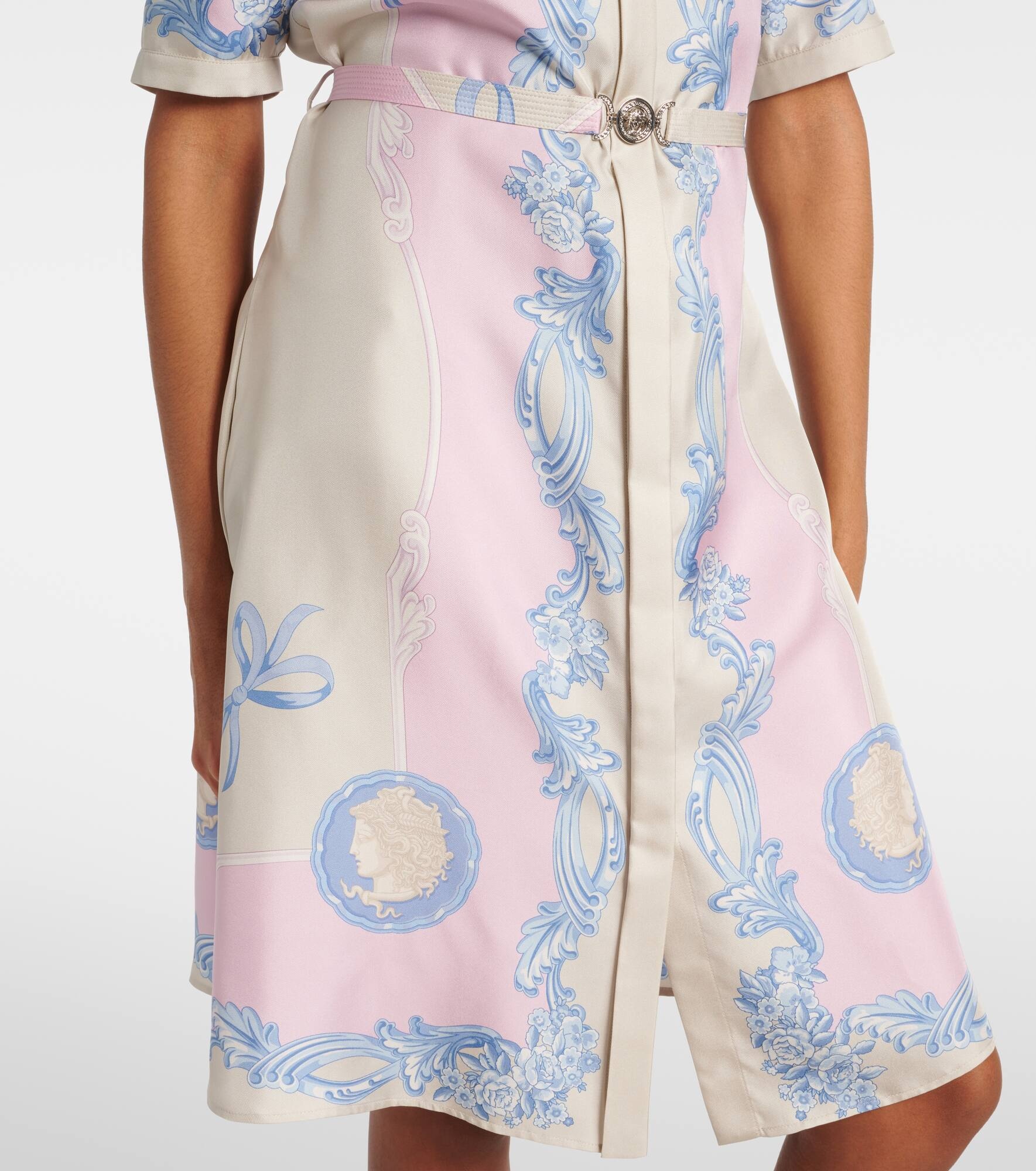 Floral silk shirt dress - 5