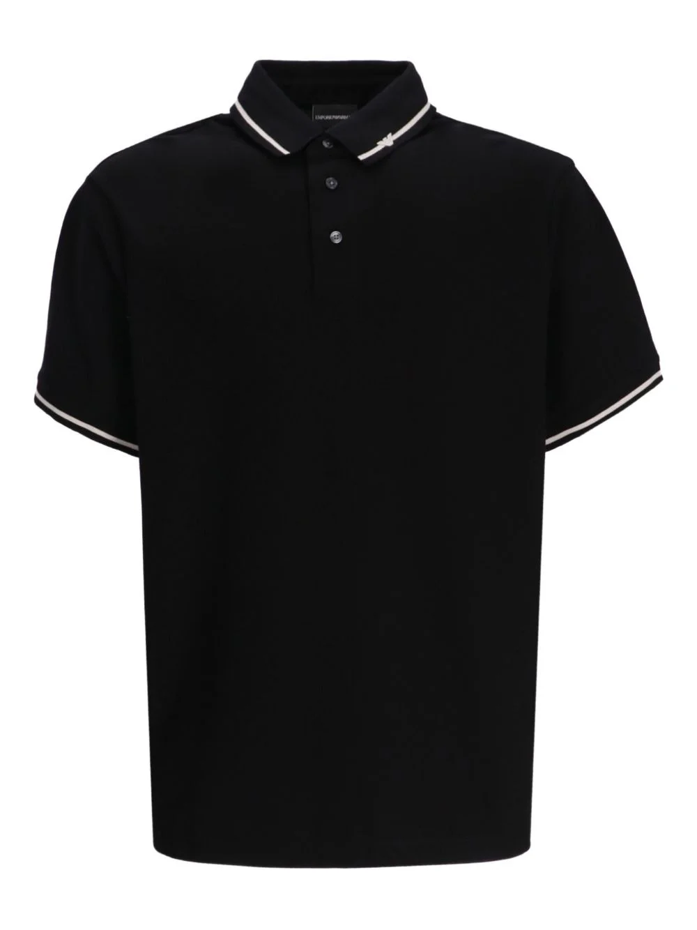 tipped-collar cotton polo shirt - 1