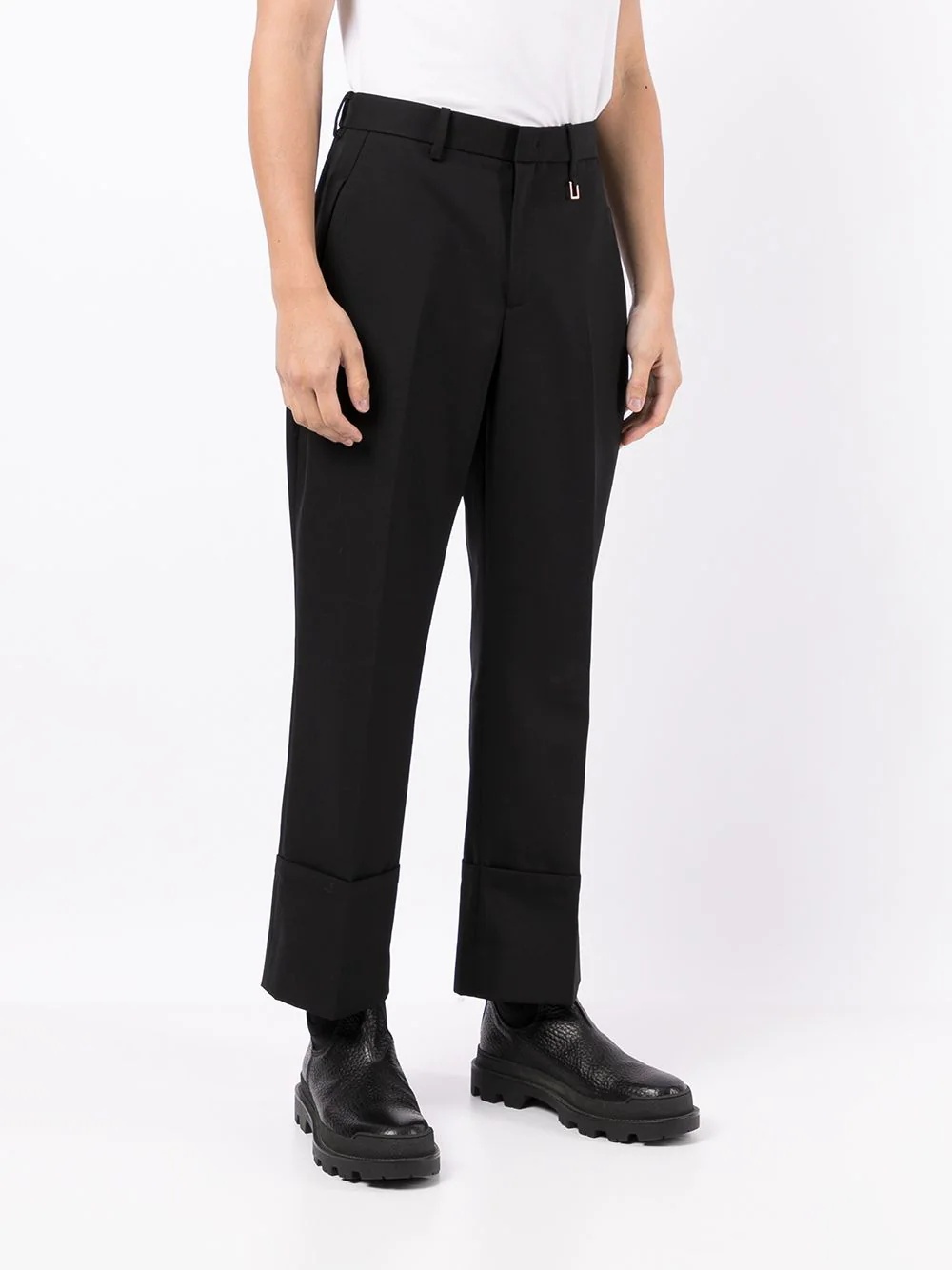 buckle-detail cropped trousers - 3