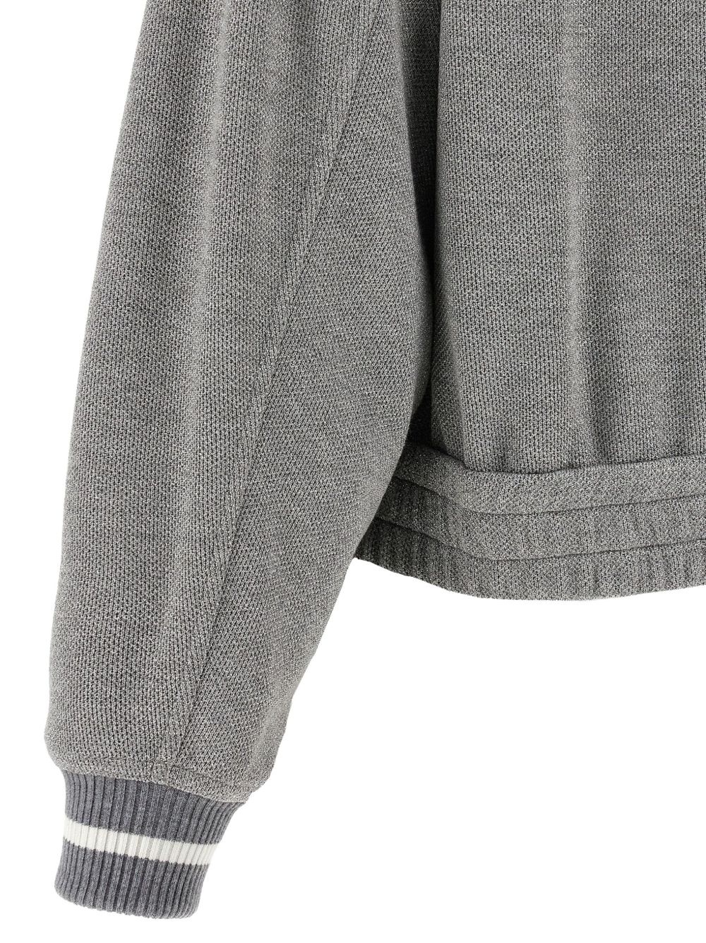 ribbed-collar zip-up cardigan - 4