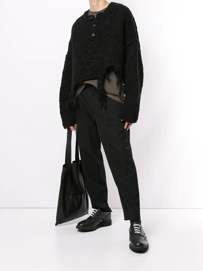 Yohji Yamamoto Destroyed Henley sweater outlook