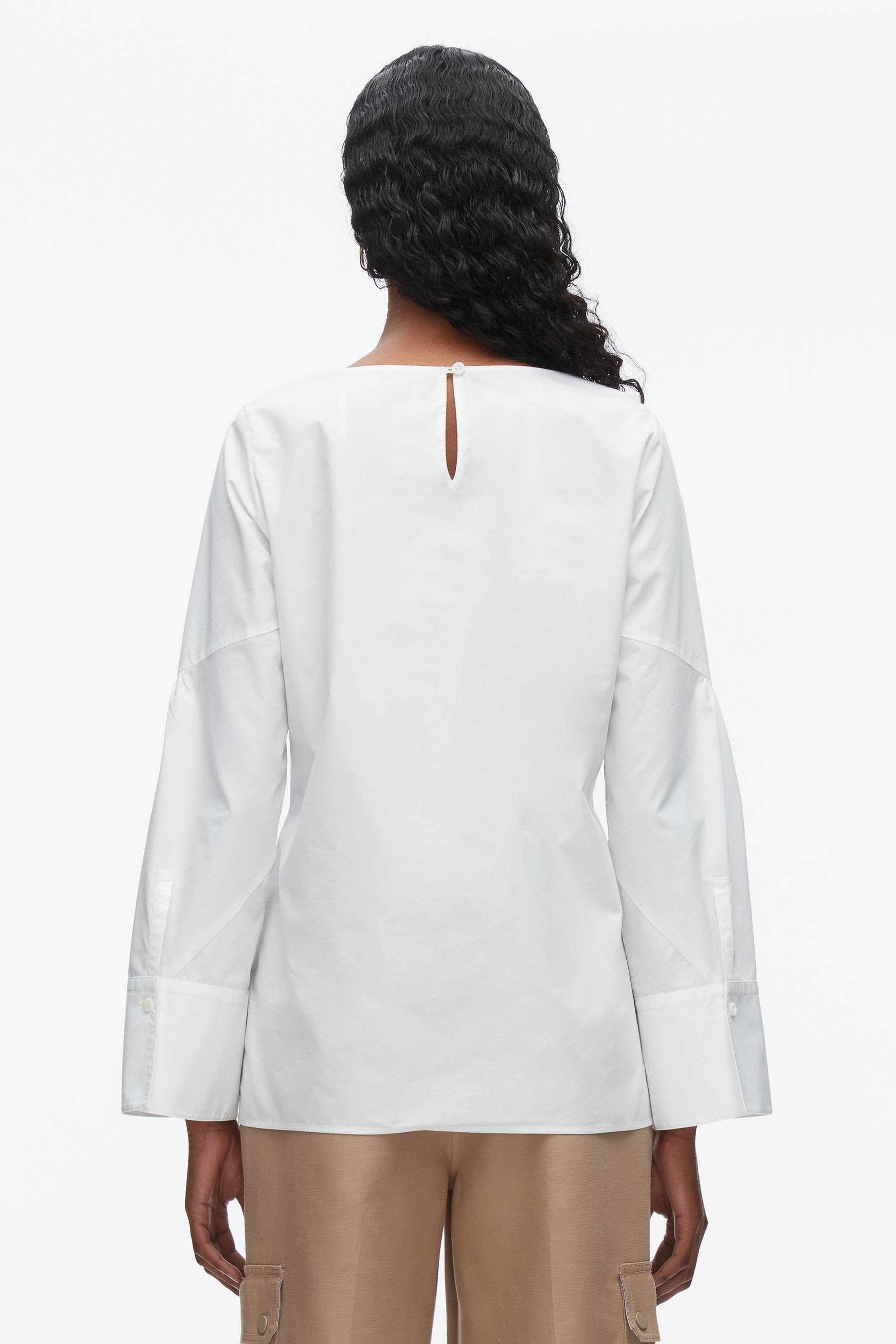 Tie Front Poplin Shirt - 5
