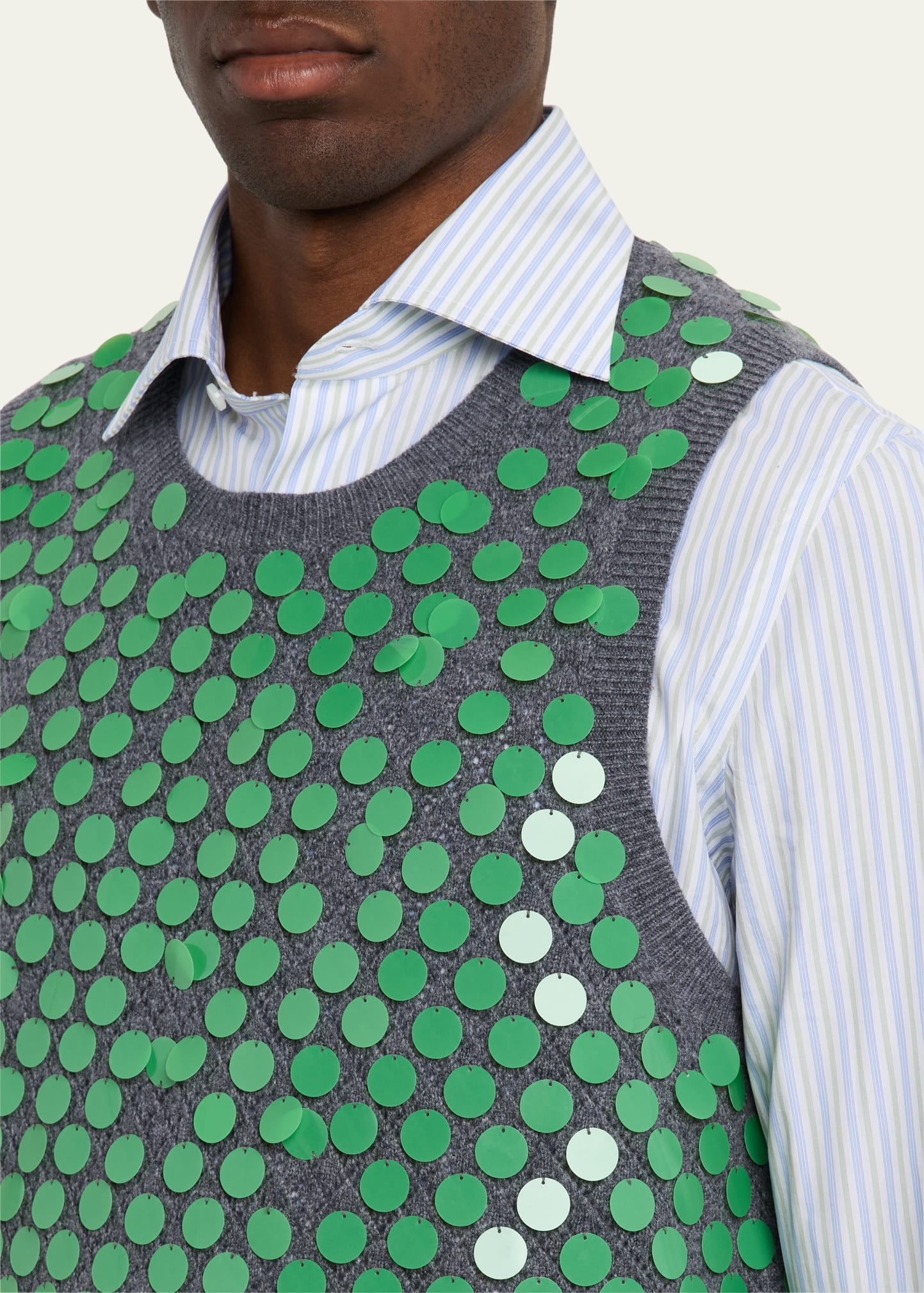 Men's Paillette Oliver Sweater Vest - 5