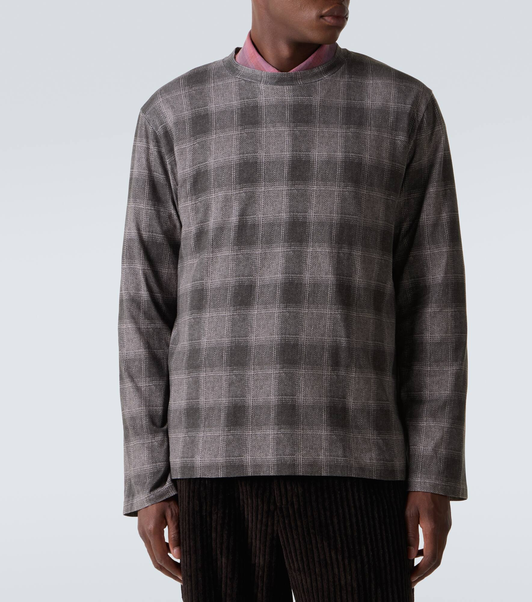 Box checked cotton jersey T-shirt - 3
