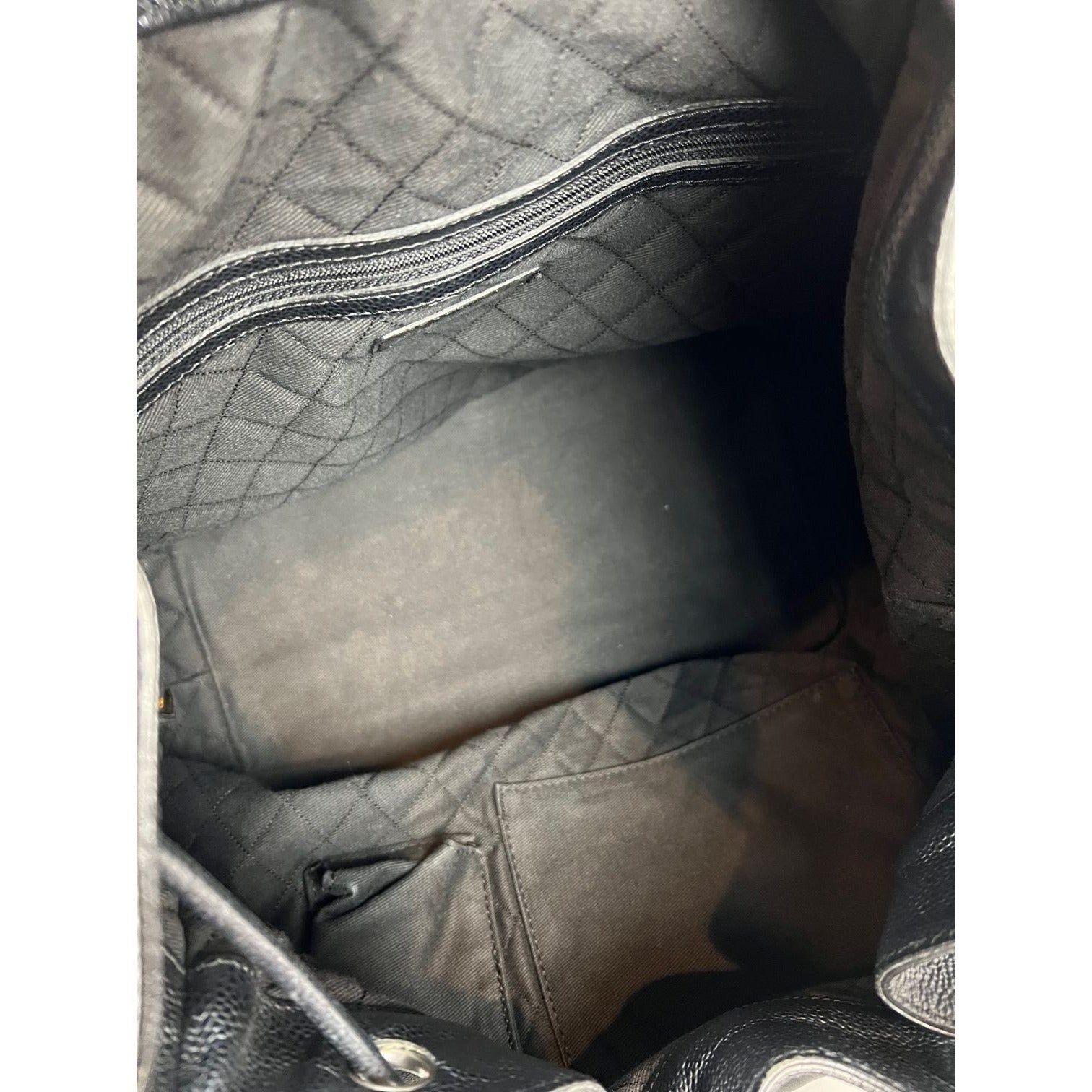 CHANEL Satin CC Large Black Bucket Shouler Bag - 13