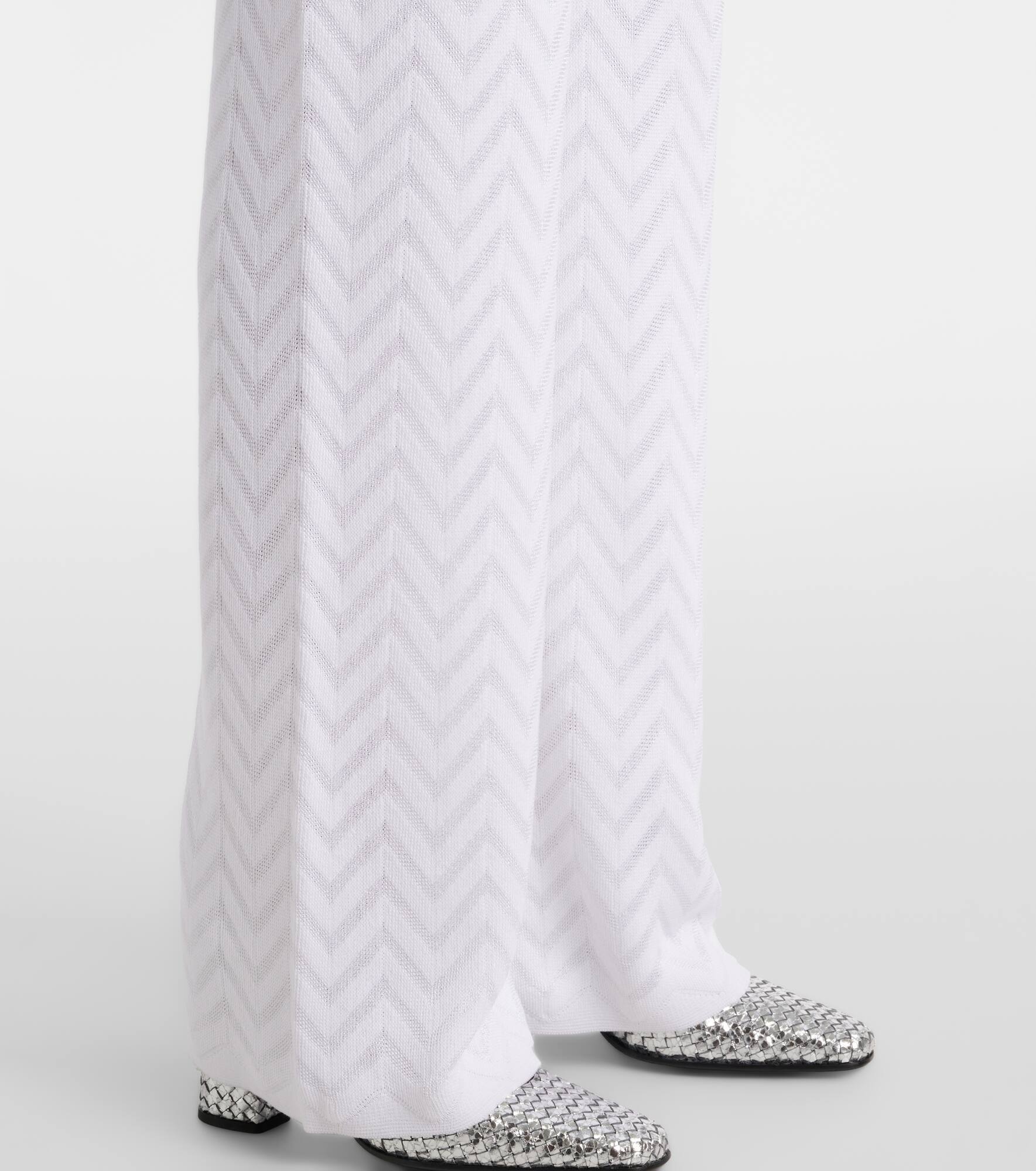 Cotton-blend wide-leg pants - 5