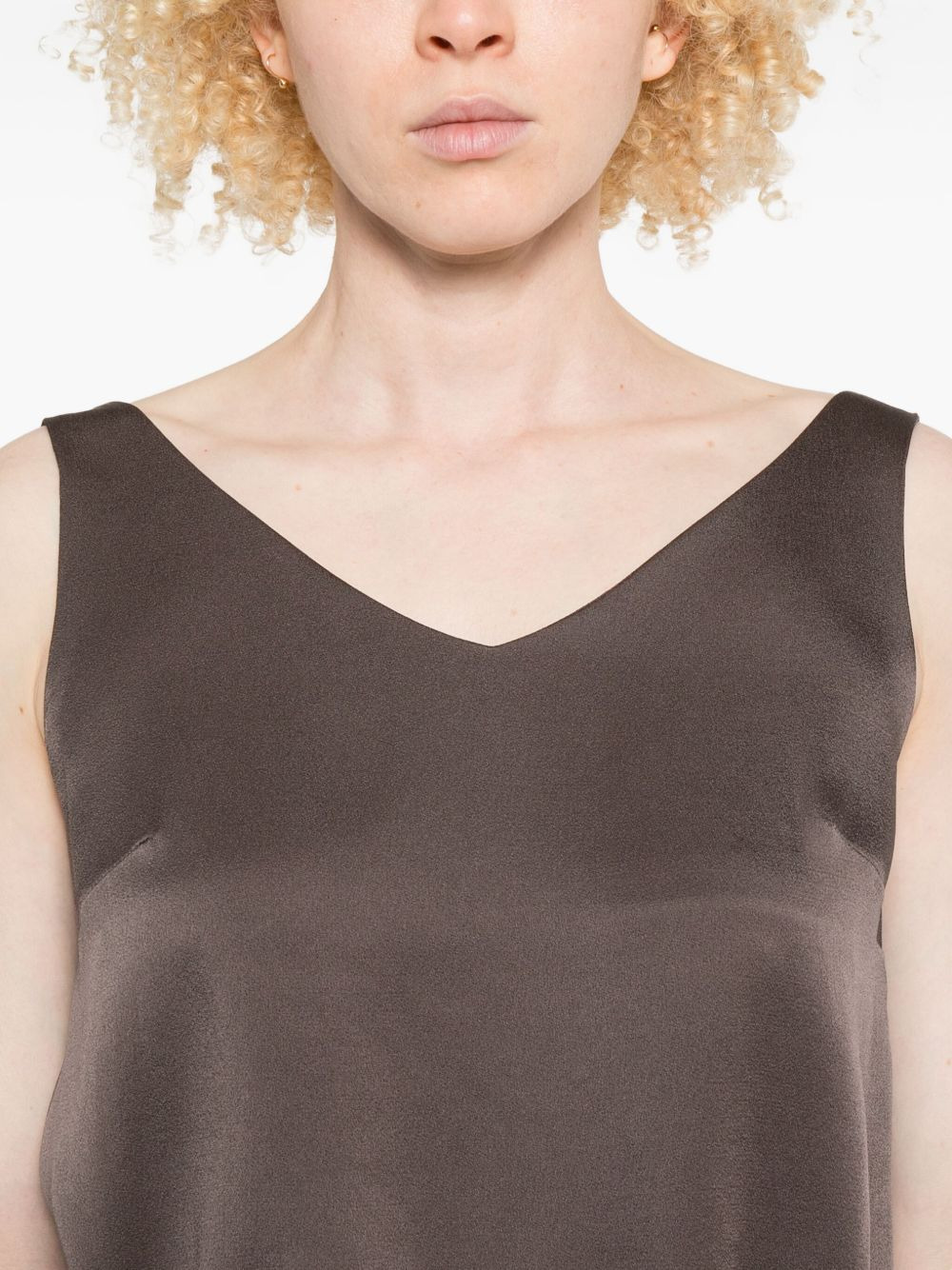 V-neck silk top - 5