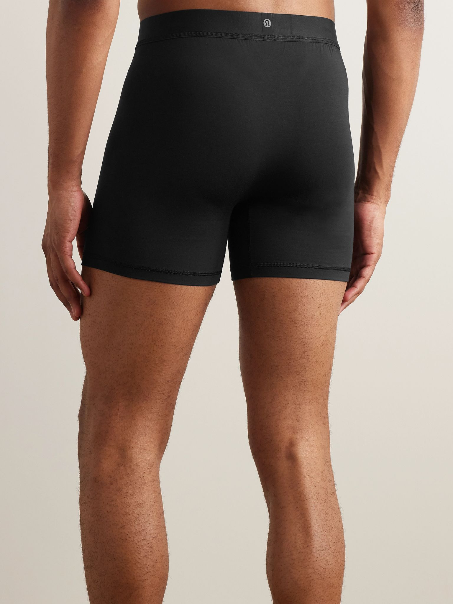 Always in Motion Three-Pack Stretch-Modal Jersey Boxer Briefs Black - 3