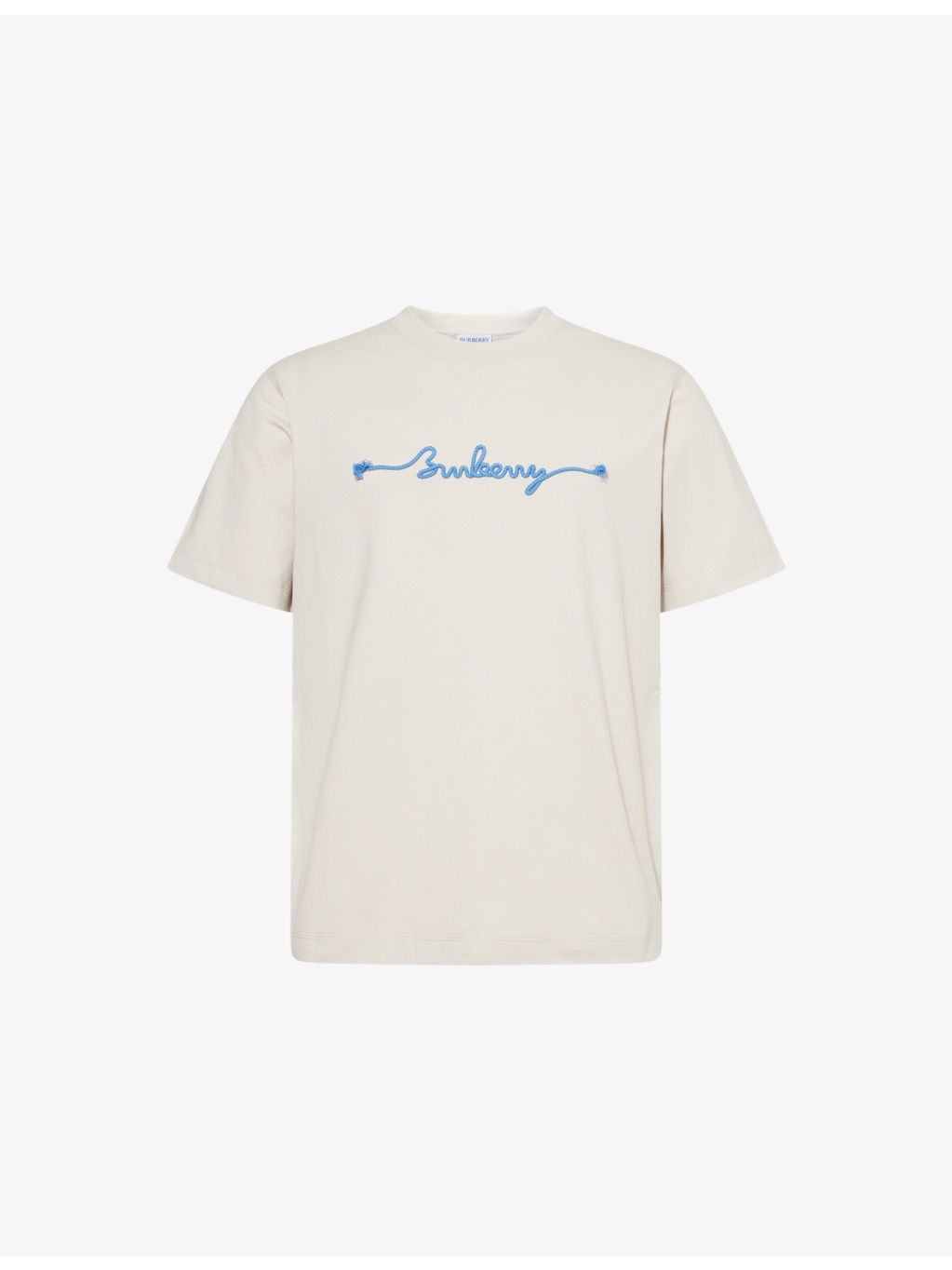 Knot Logo-Text Crewneck Cotton T-Shirt - 1
