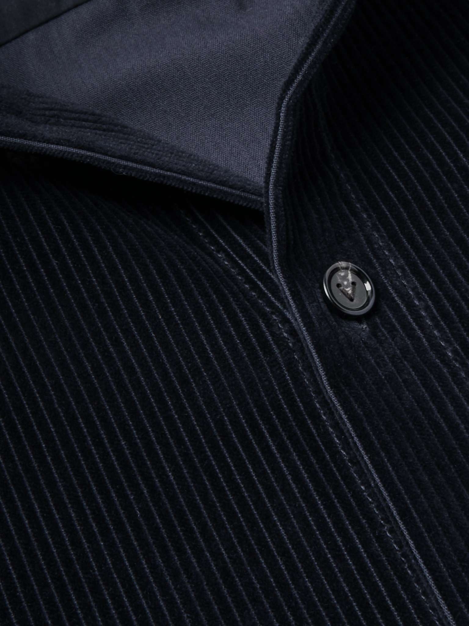 Leather-Trimmed Cotton-Corduroy Overshirt - 5