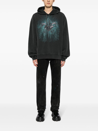 Jean Paul Gaultier glitter-detailed cotton hoodie outlook