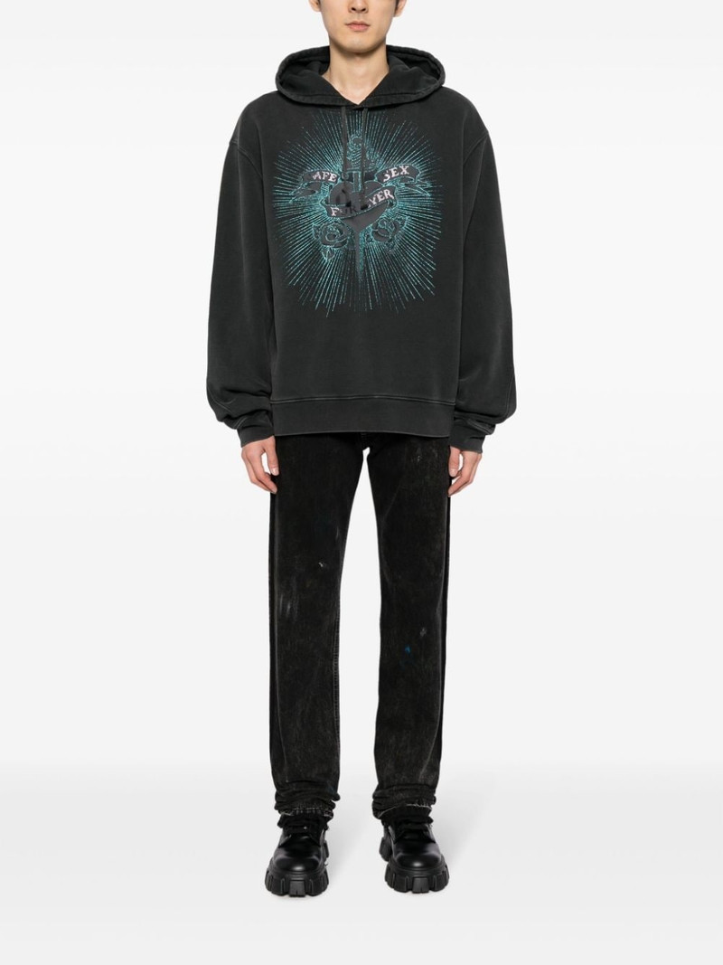 Jean Paul Gaultier glitter-detailed cotton hoodie outlook