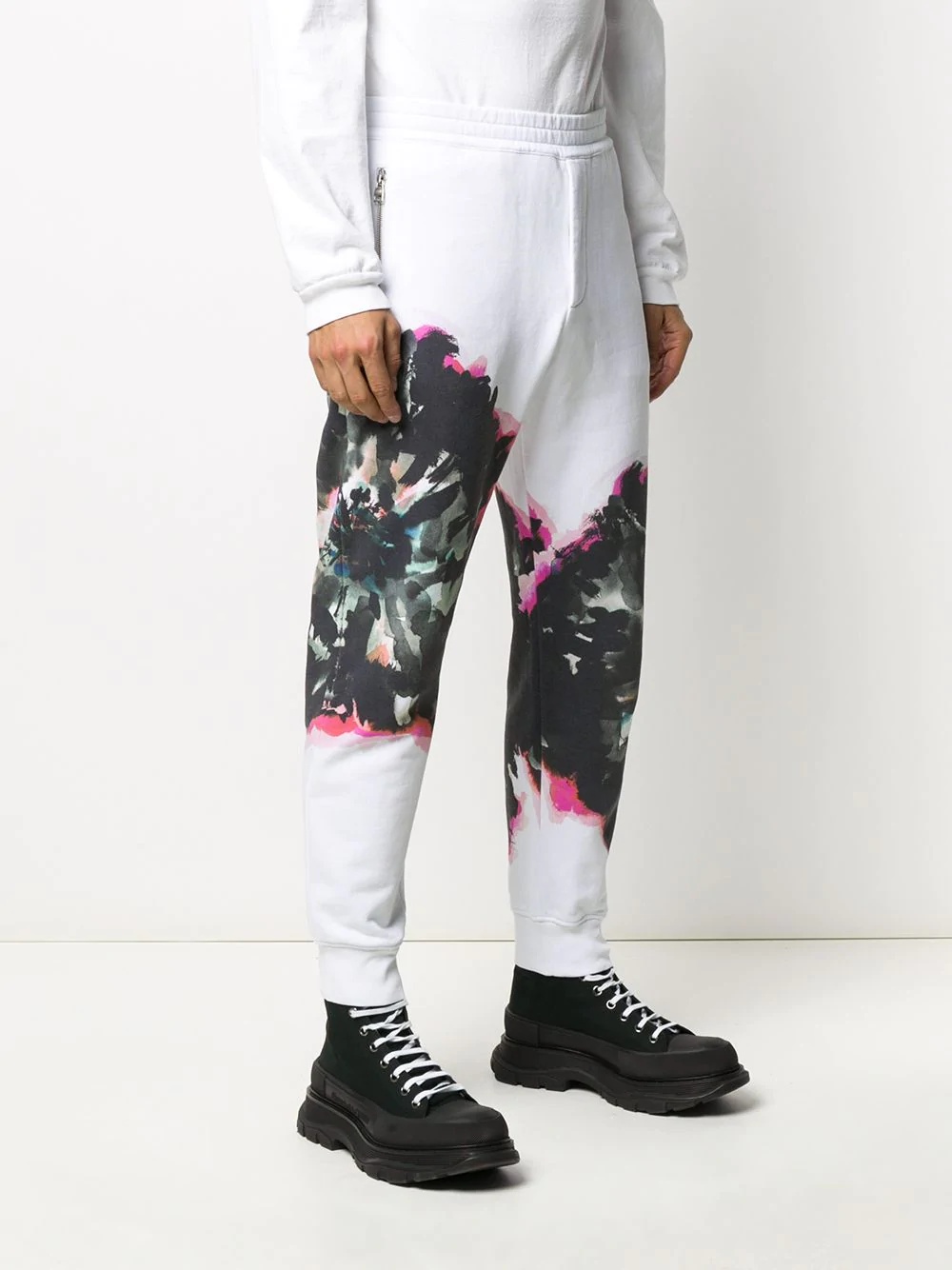 abstract print track pants - 3