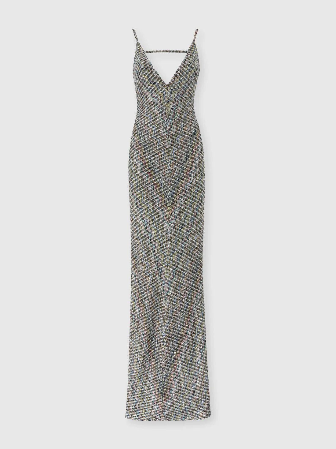 Long dress with open back and sequins - 1
