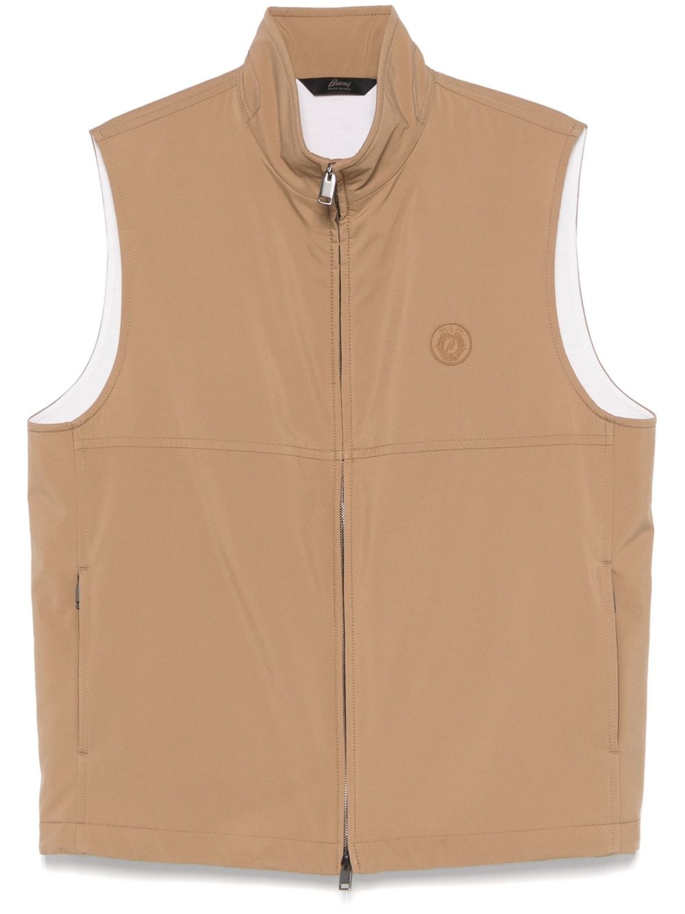 logo-embroidered gilet - 1