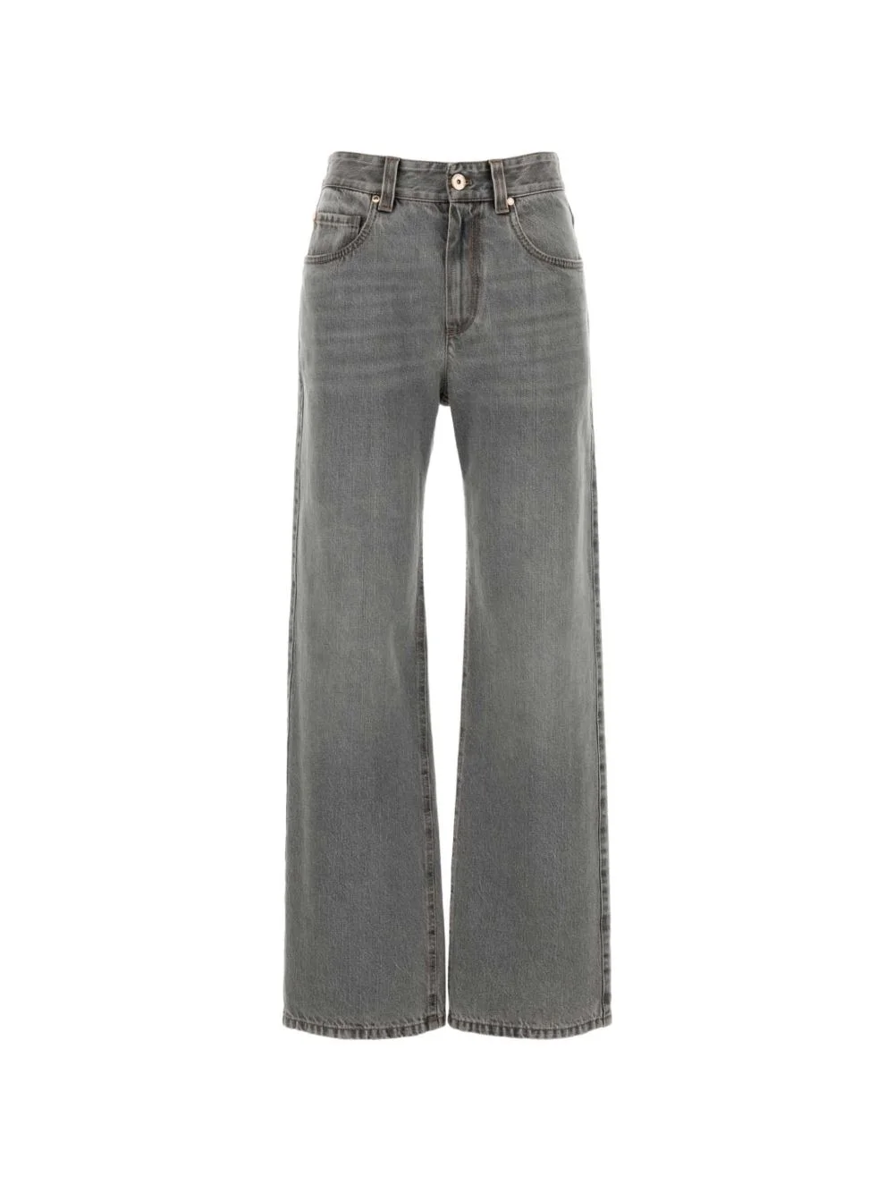 washed straight-leg jeans - 1