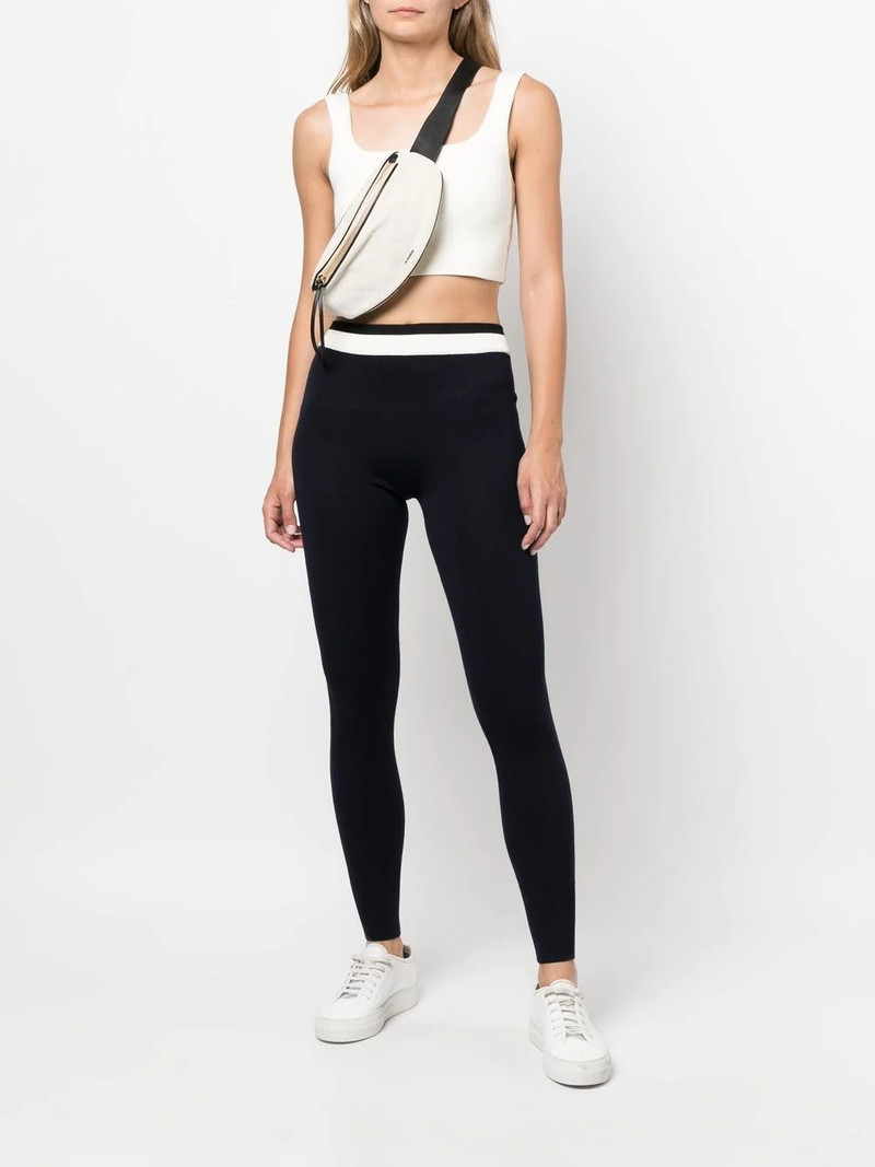 Jil Sander contrast-stripe knitted leggings outlook