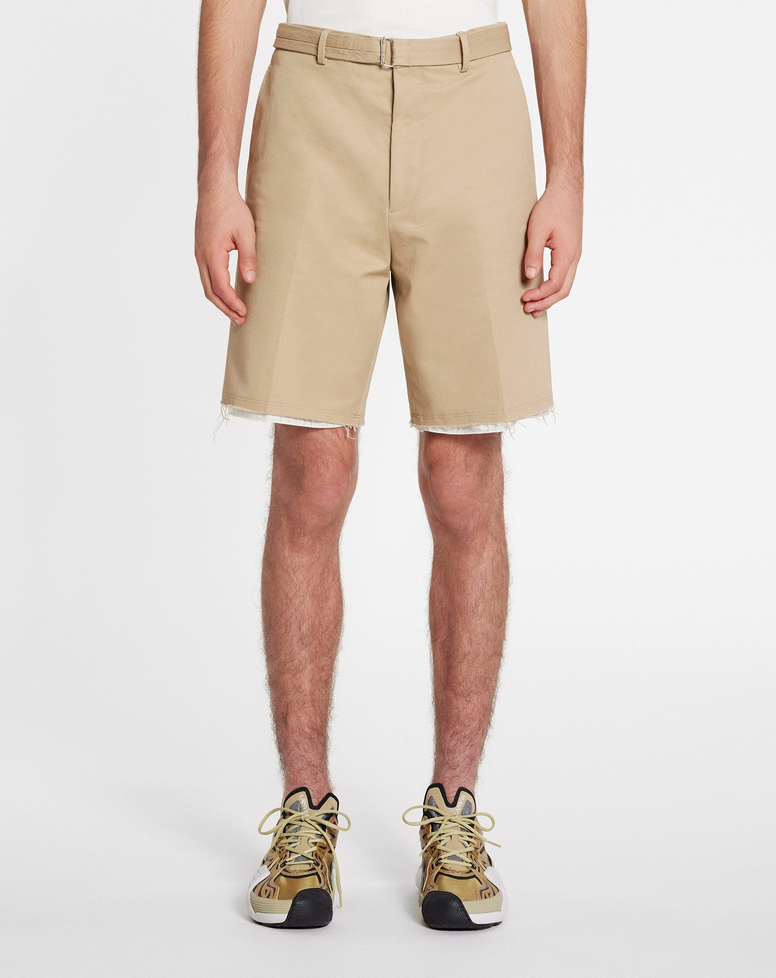 TAILORED SHORTS WITH RAW HEM DETAILS - 3