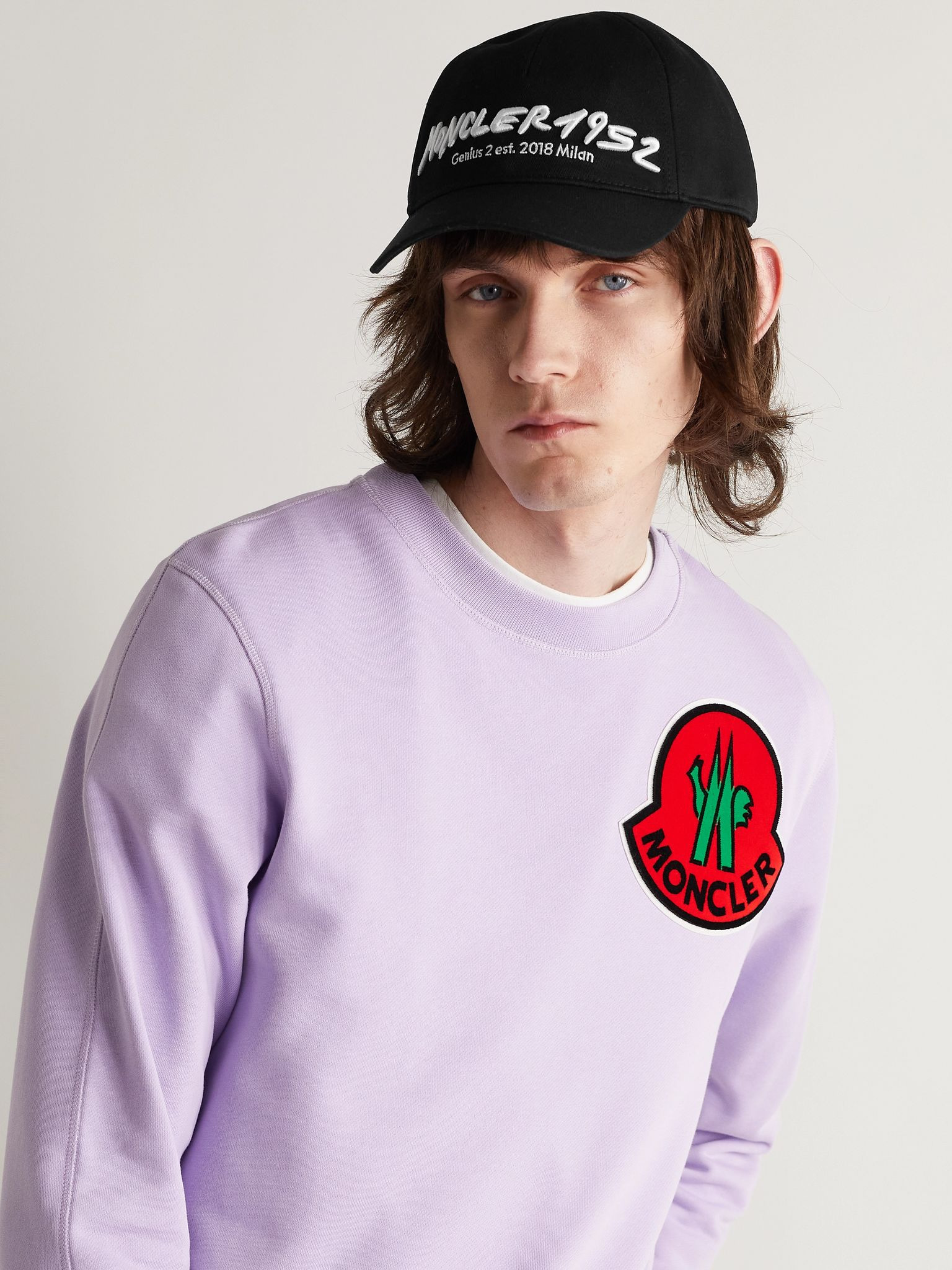 2 Moncler 1952 Logo-Embroidered Cotton-Twill Baseball Cap Black - 2