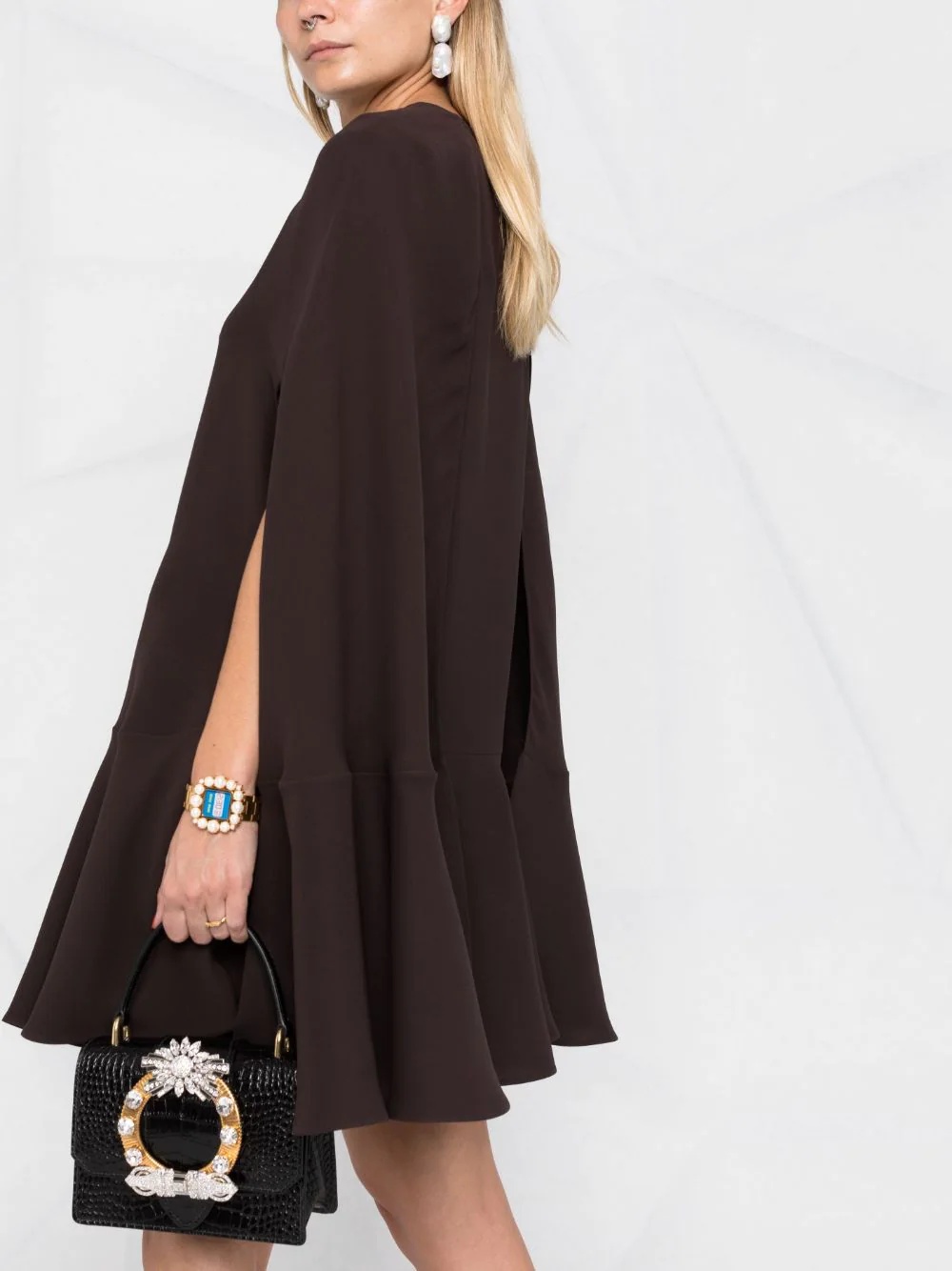 silk cape dress - 5