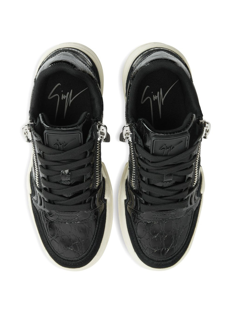 crocodile print zip trainers 4