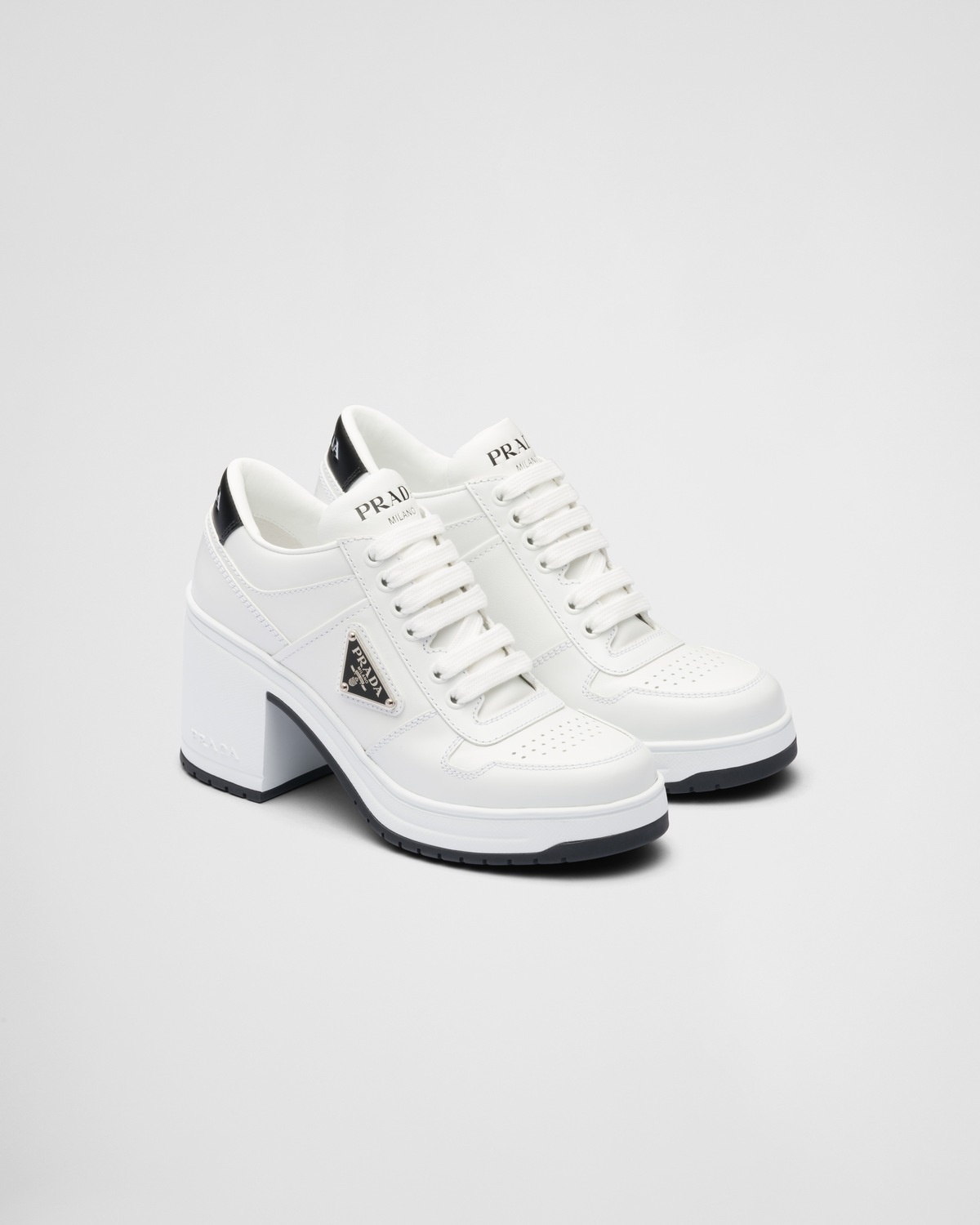 Downtown high-heeled leather sneakers - 2