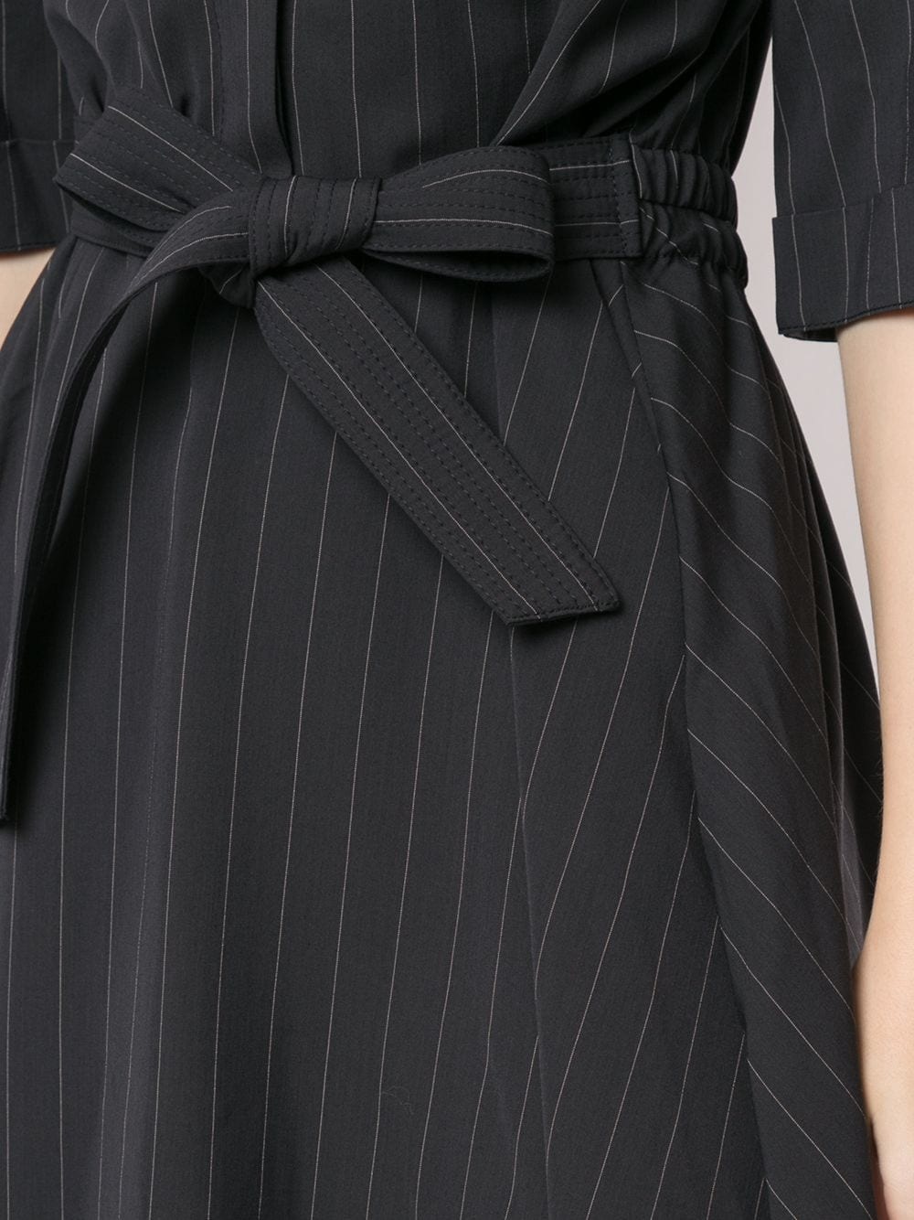 pinstripe asymmetric midi dress - 5