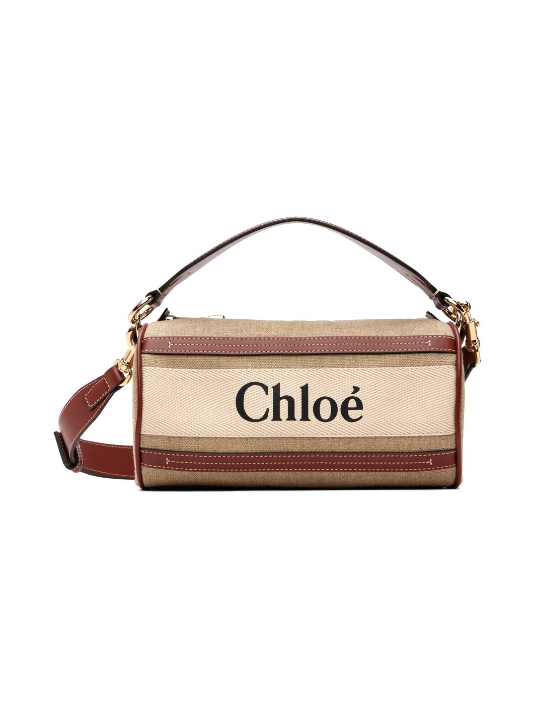 Chloe Beige Brown Woody Tube Shoulder Bag ssense REVERSIBLE