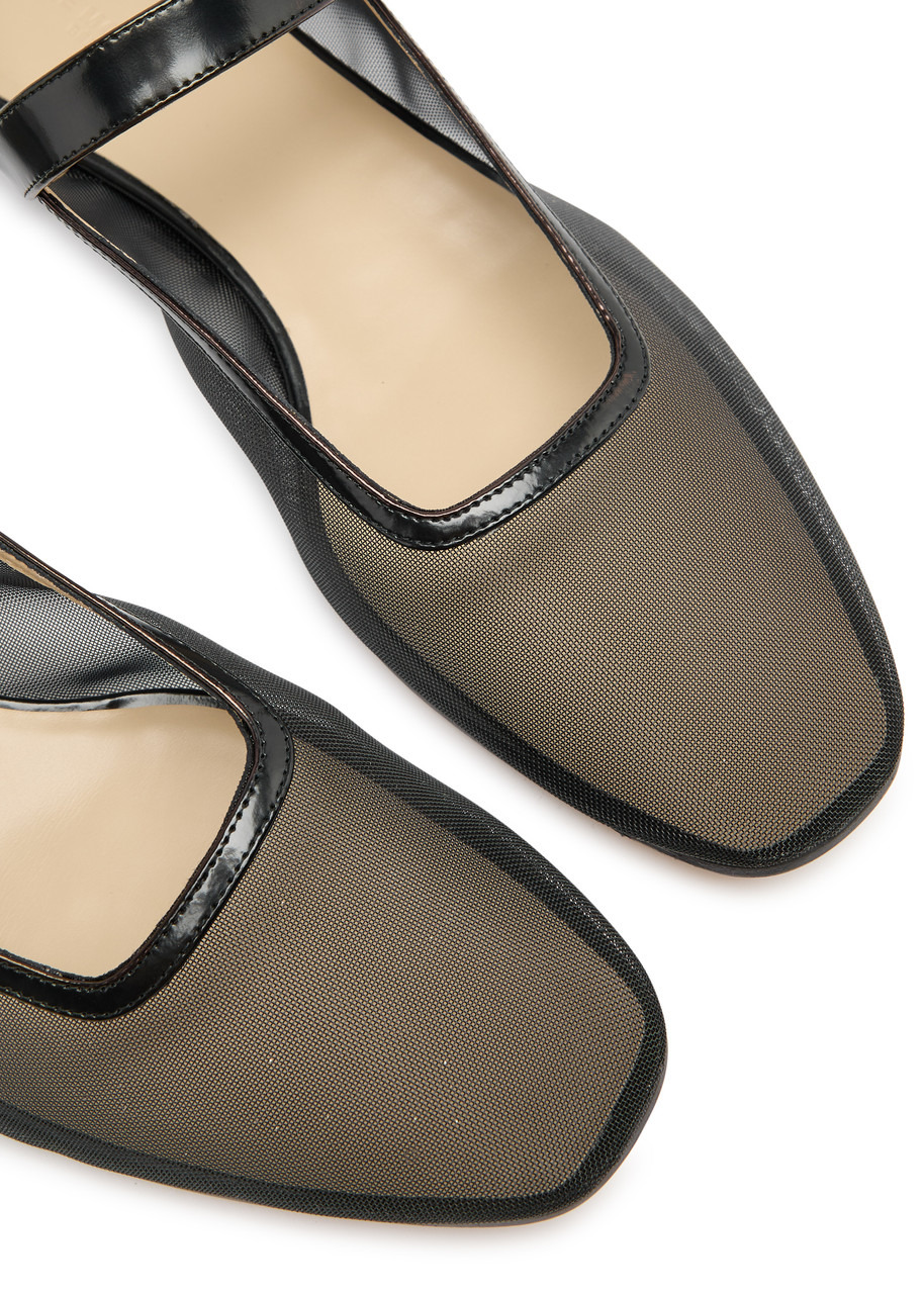 LE Monde Beryl Mary Jane Glittered Mesh Ballet Flats - 3