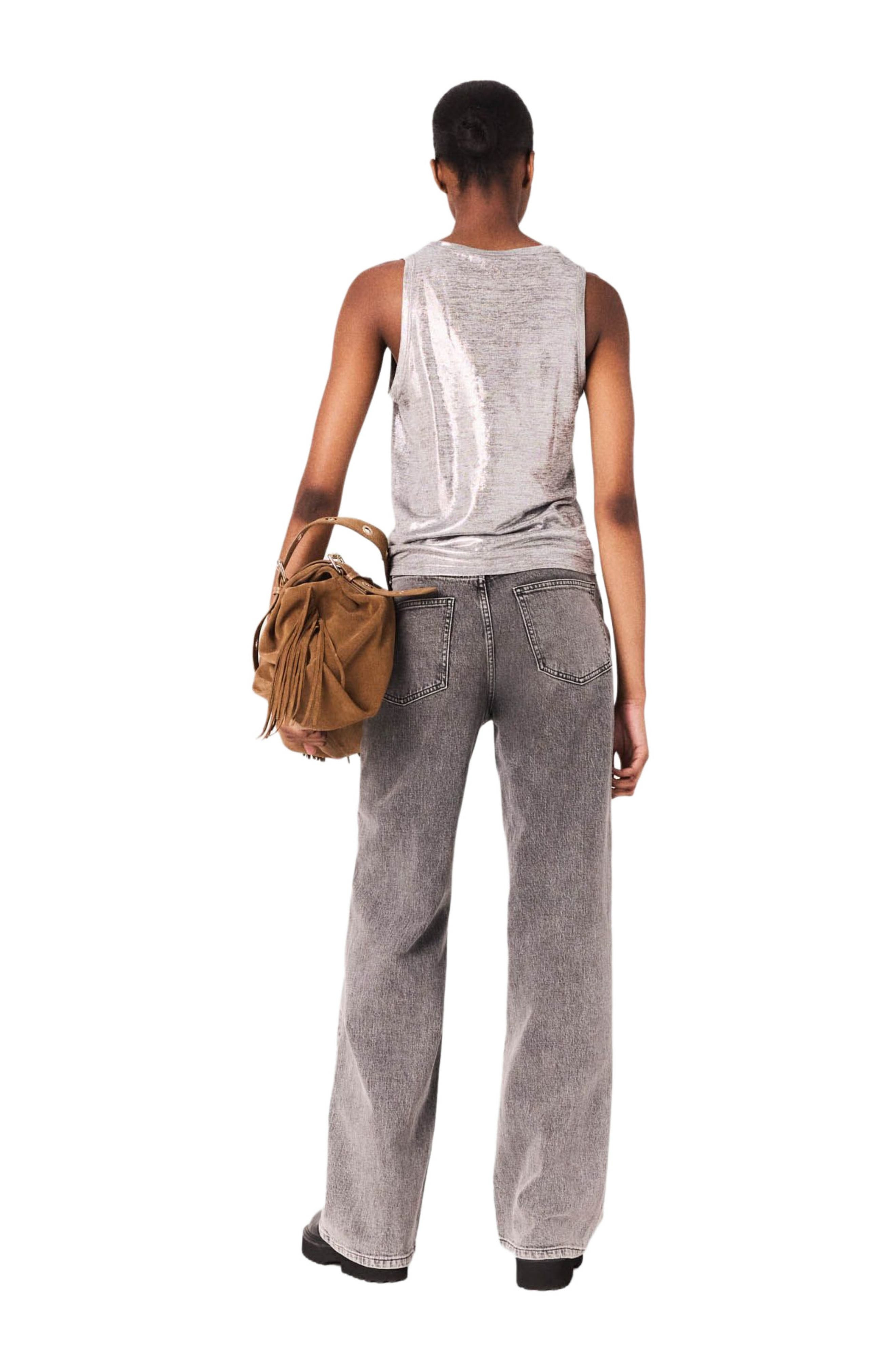maje Metallic vest top in Silver at Nordstrom - 2