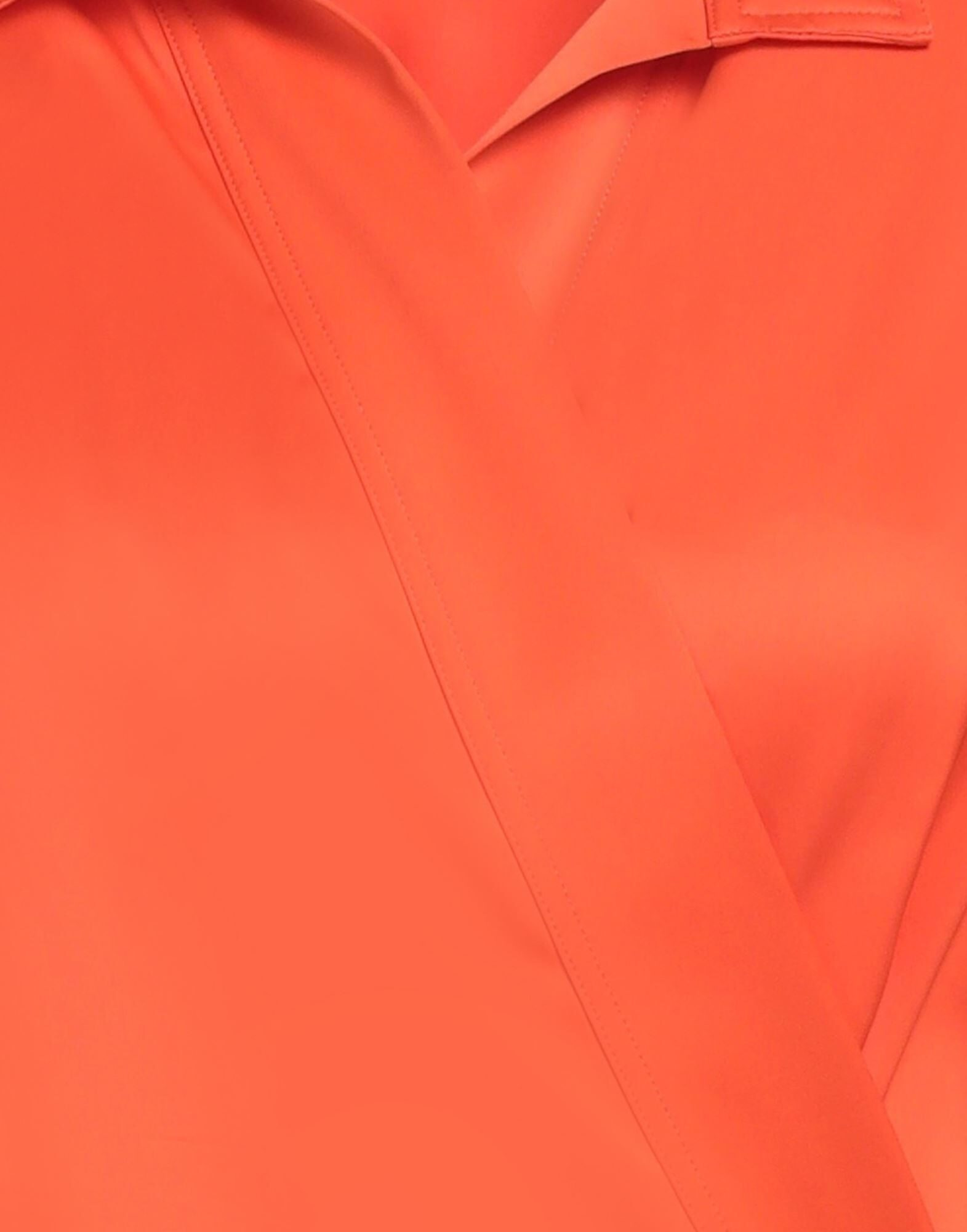 Orange Women's Solid Color Shirts & Blouses - 4