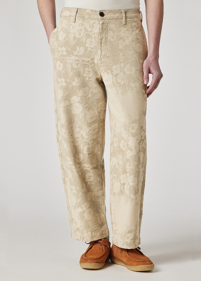 Paul Smith + Lee® Beige Jacquard Tapered Trousers 3