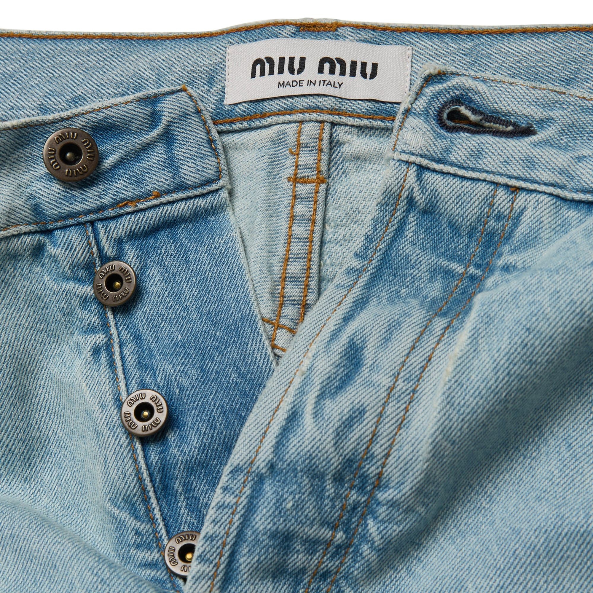 Miu Miu Logo Patch Jeans 'Indigo' - 3