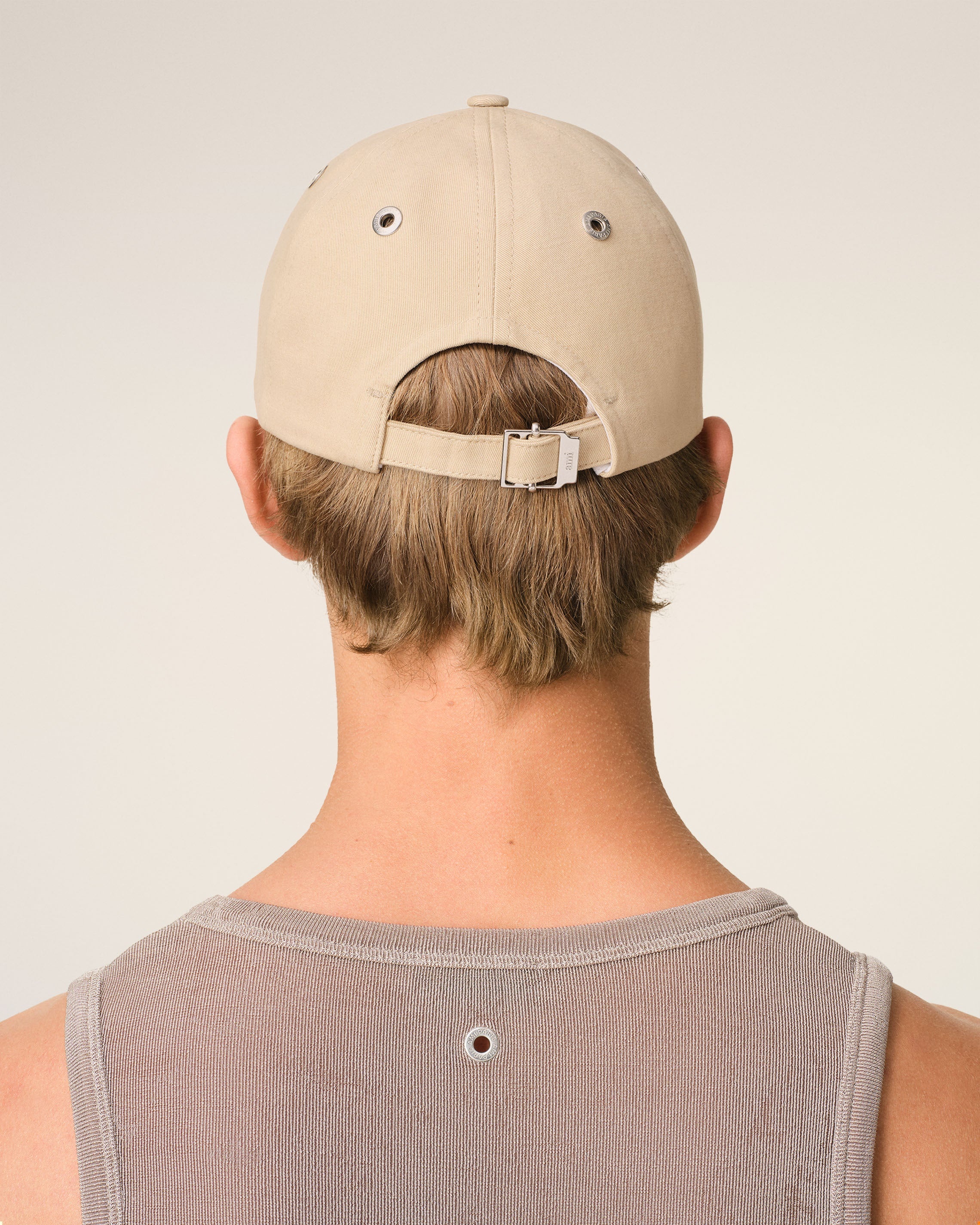 BEIGE COTTON AMI DE COEUR EMBROIDERY CAP - 6