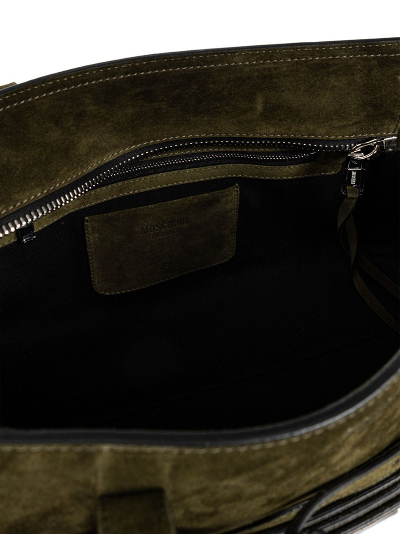 Tie Me suede leather tote bag 5