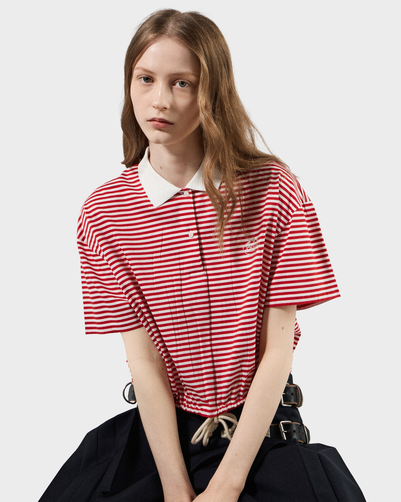 Striped jersey polo shirt 3