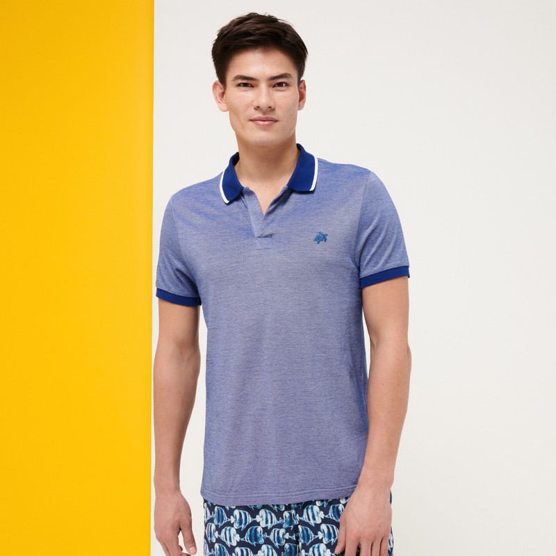 Men Changing Cotton Pique Polo Shirt Solid 3