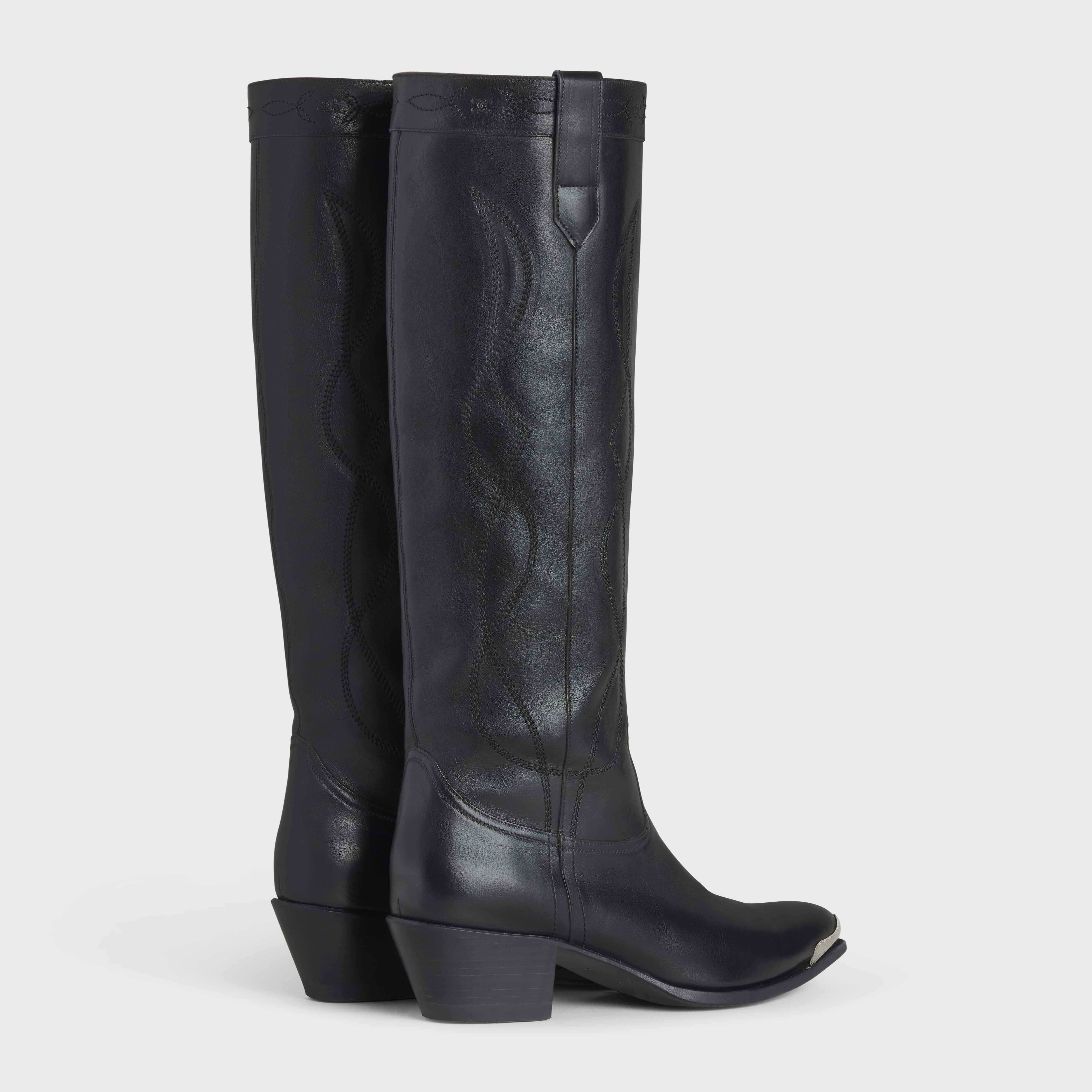 Western boots high boot with metal toe in Calfskin - 3