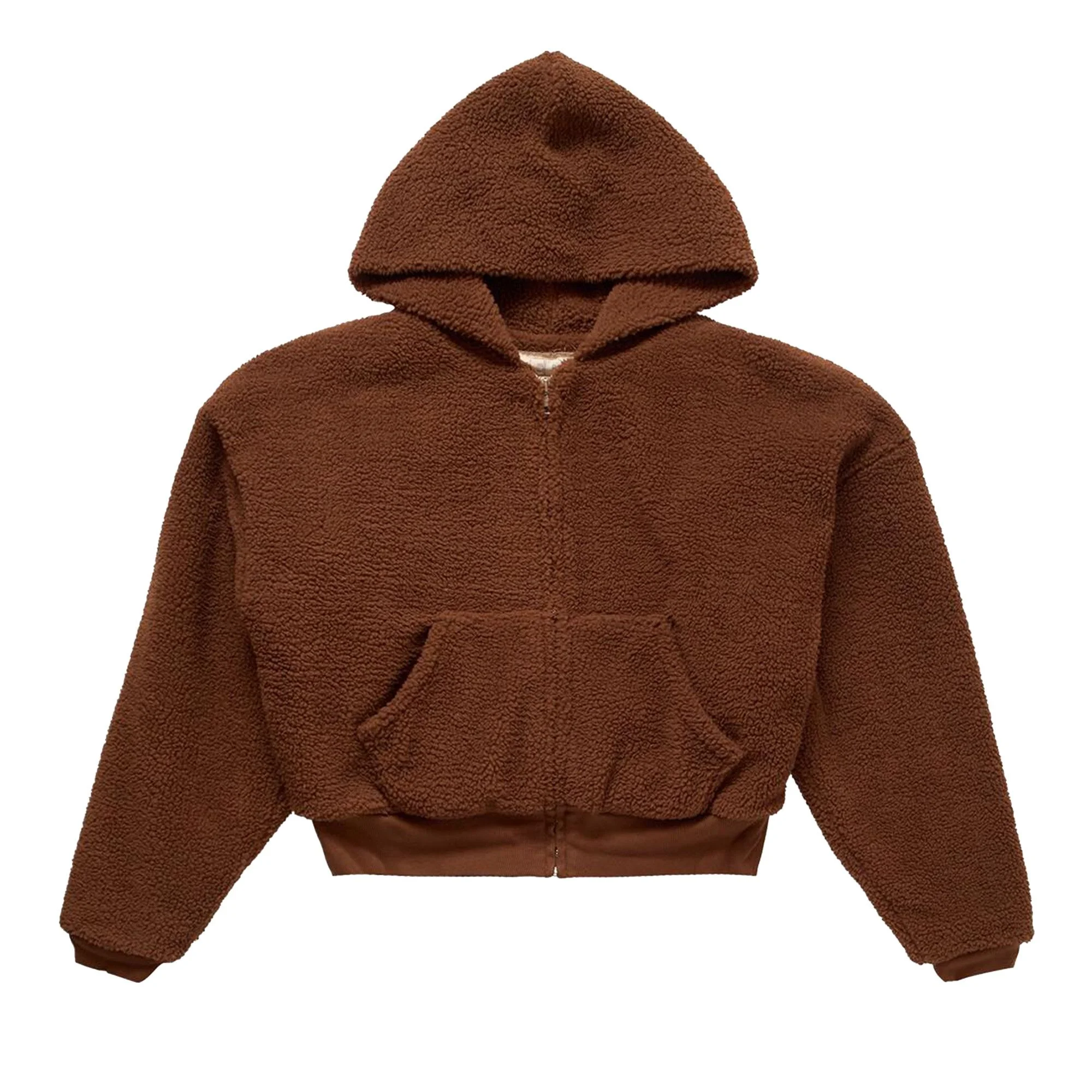ERL Terry Fleece Zipped Hoodie 'Brown' - 1