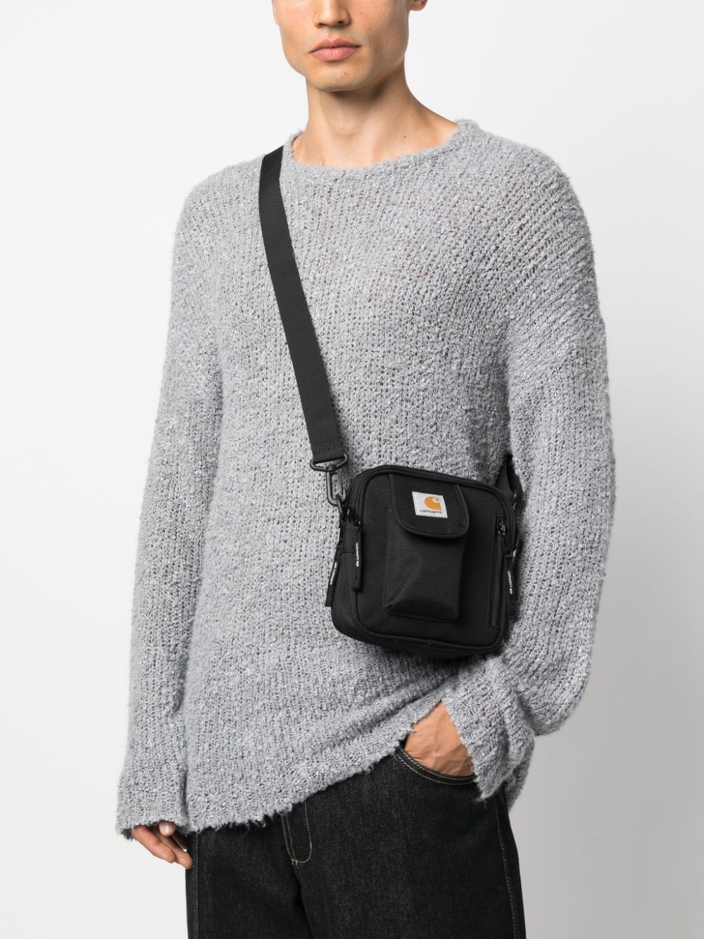 Essentials logo-patch messenger bag - 2