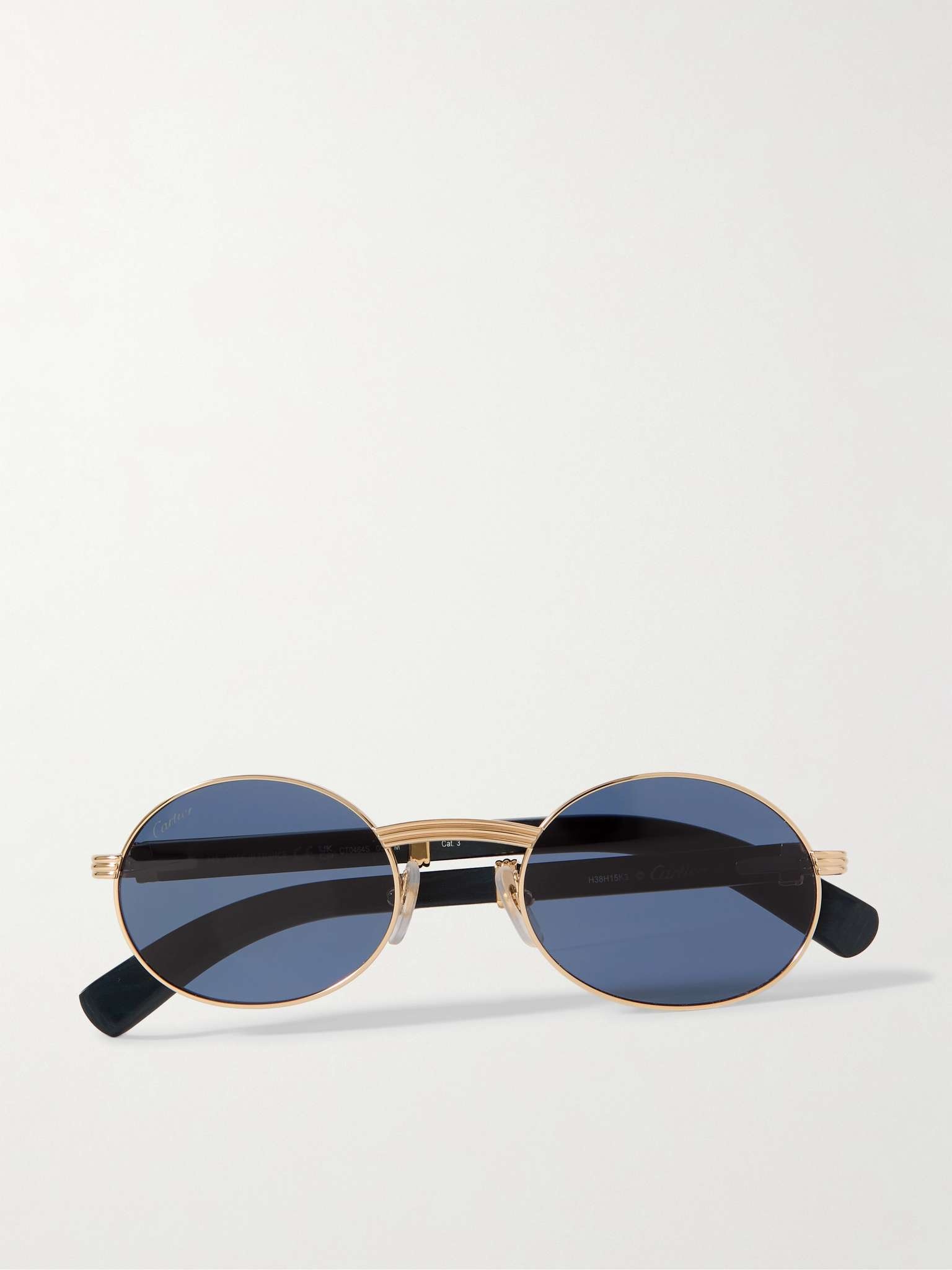 Première Round-Frame Gold-Tone and Wood Sunglasses - 1